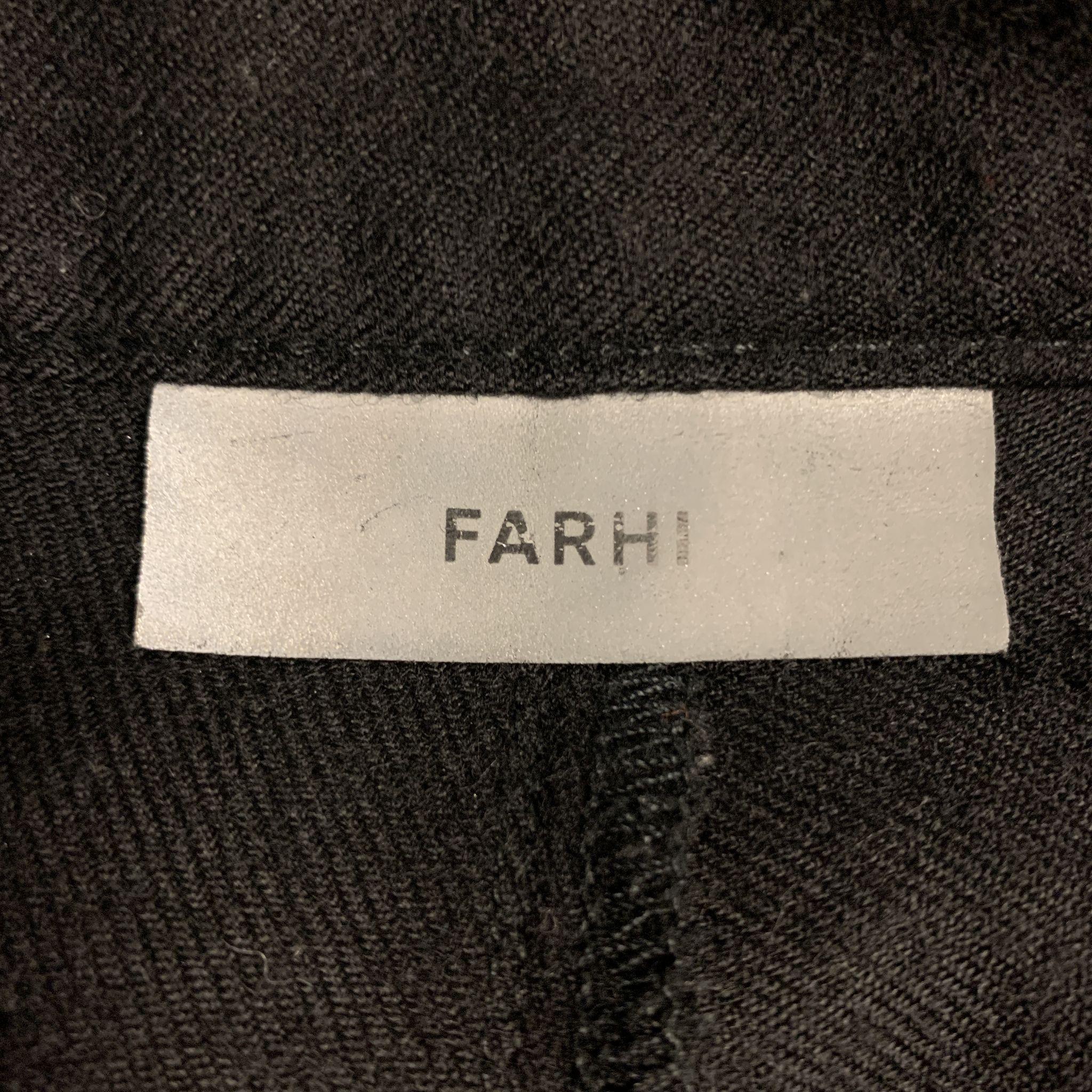 FARHI Size 34 Black Solid Wool Zip Fly Casual Pants 1