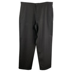 FARHI Size 34 Black Solid Wool Zip Fly Casual Pants