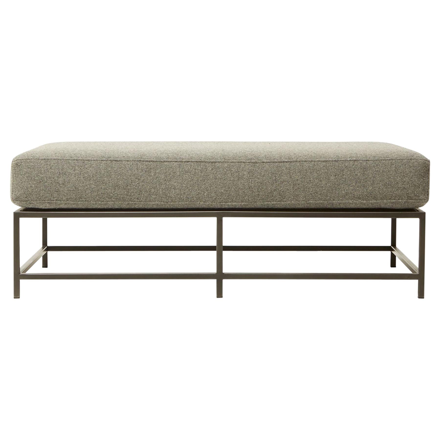 Faribault Grey Wool and Blackened Steel Bench