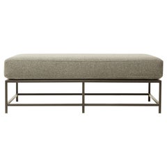 Faribault Grey Wool and Blackened Steel Bench