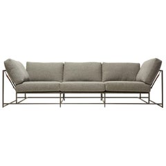 Faribault Grey Wool and Blackened Steel Sofa