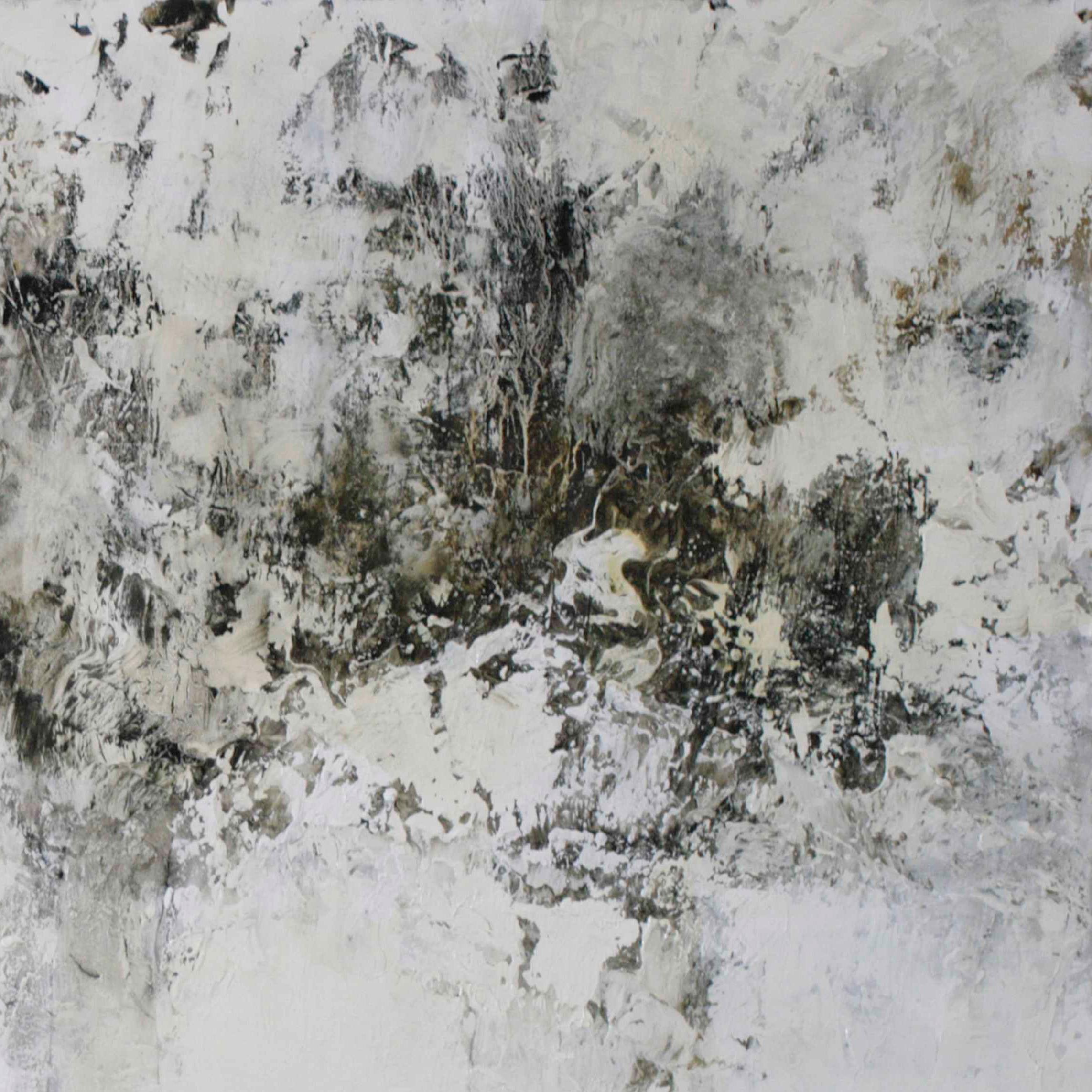 Painting with projected animation and sound: oil, acrylic, and graphite on canvas 
Unique video and painting 