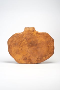Organic Shape, Plain Bright Orange Contemporary Ceramic Vase by Willem Van Hooff