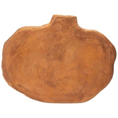 Organic Shape, Plain Bright Orange Contemporary Ceramic Vase by Willem Van Hooff
