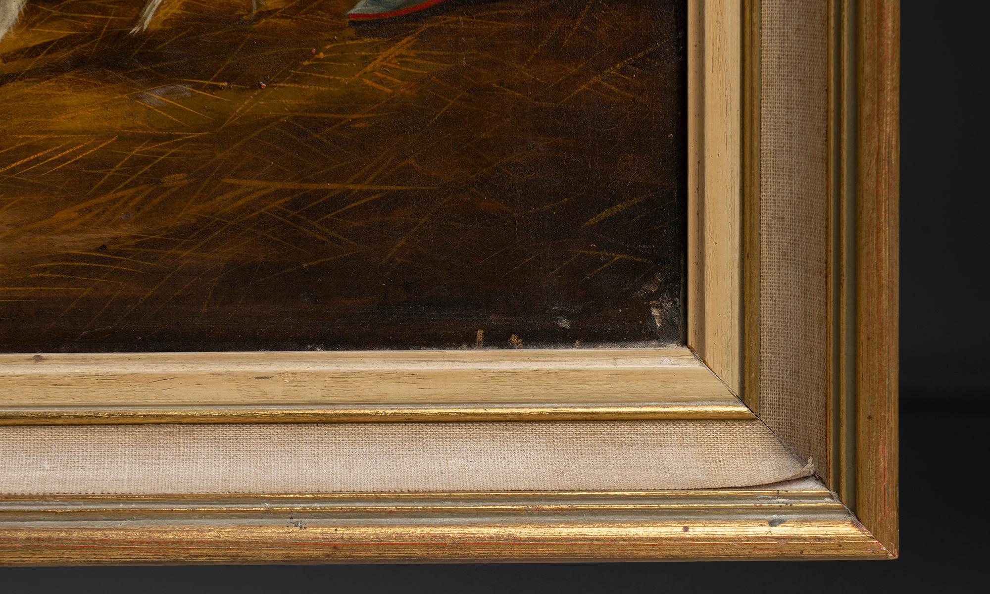 Bauernhoftiere Ölgemälde, England um 1800 (Leinwand) im Angebot