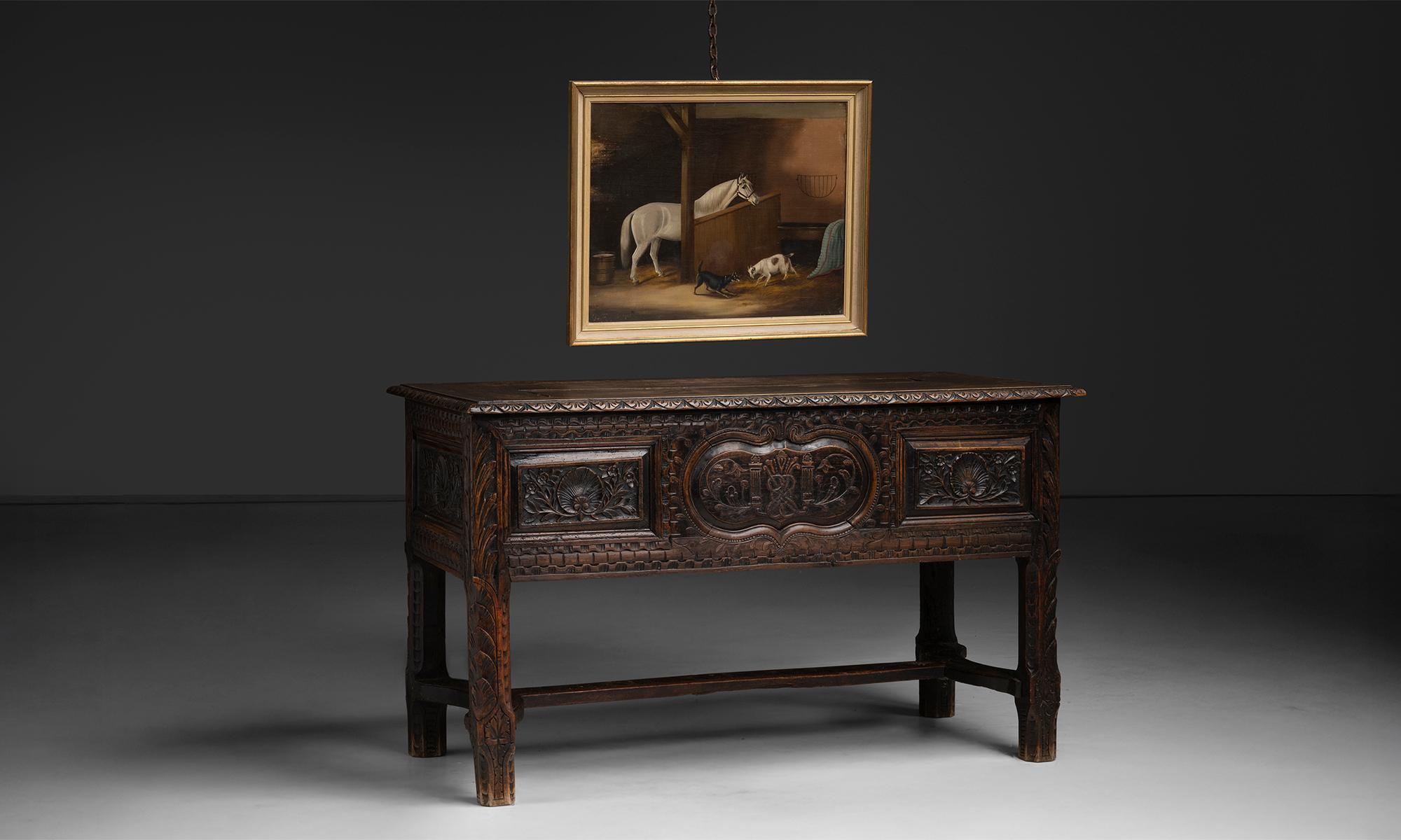 Bauernhoftiere Ölgemälde, England um 1800 im Angebot 1