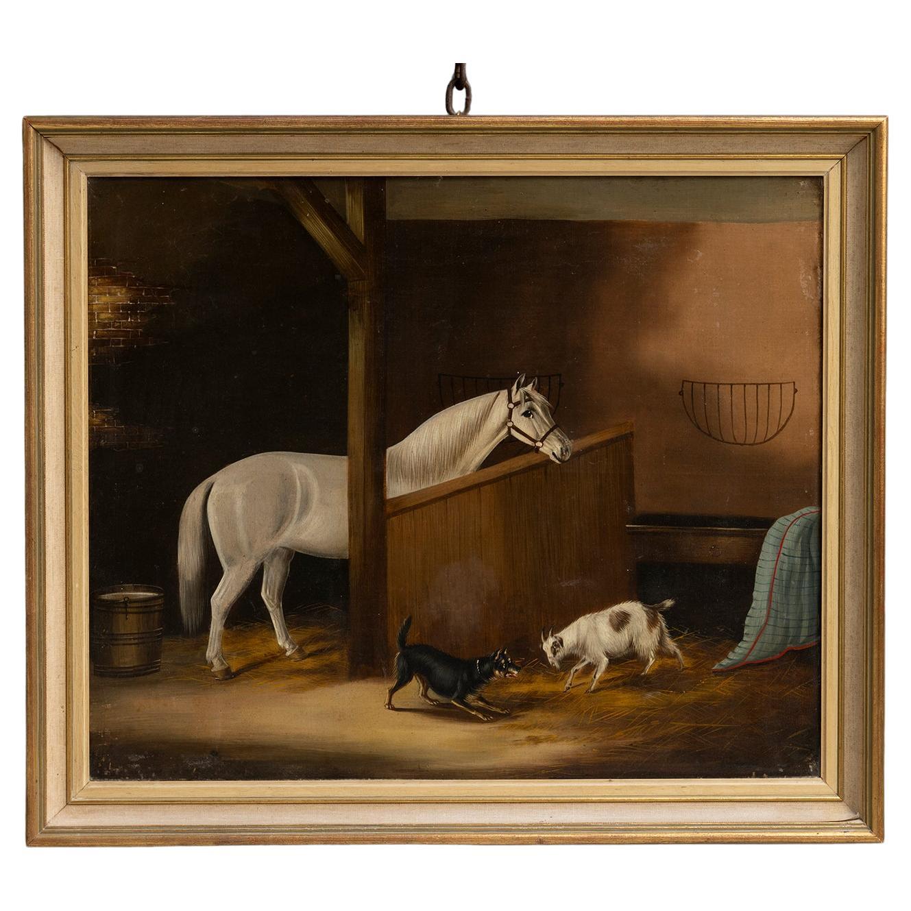 Farm Animals Oil Painting, England circa 1800