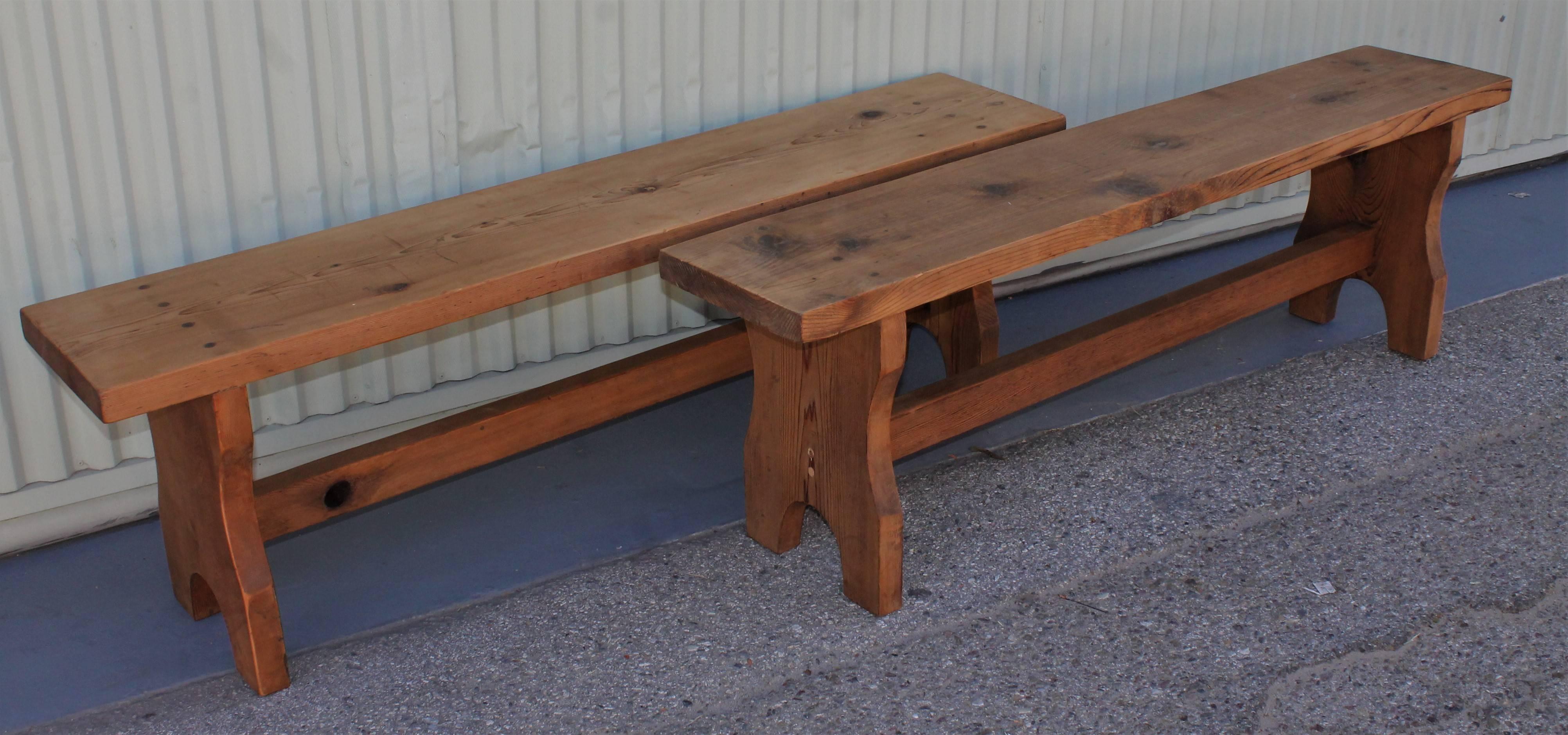 Other Farm House Amish Made Benches, Pair