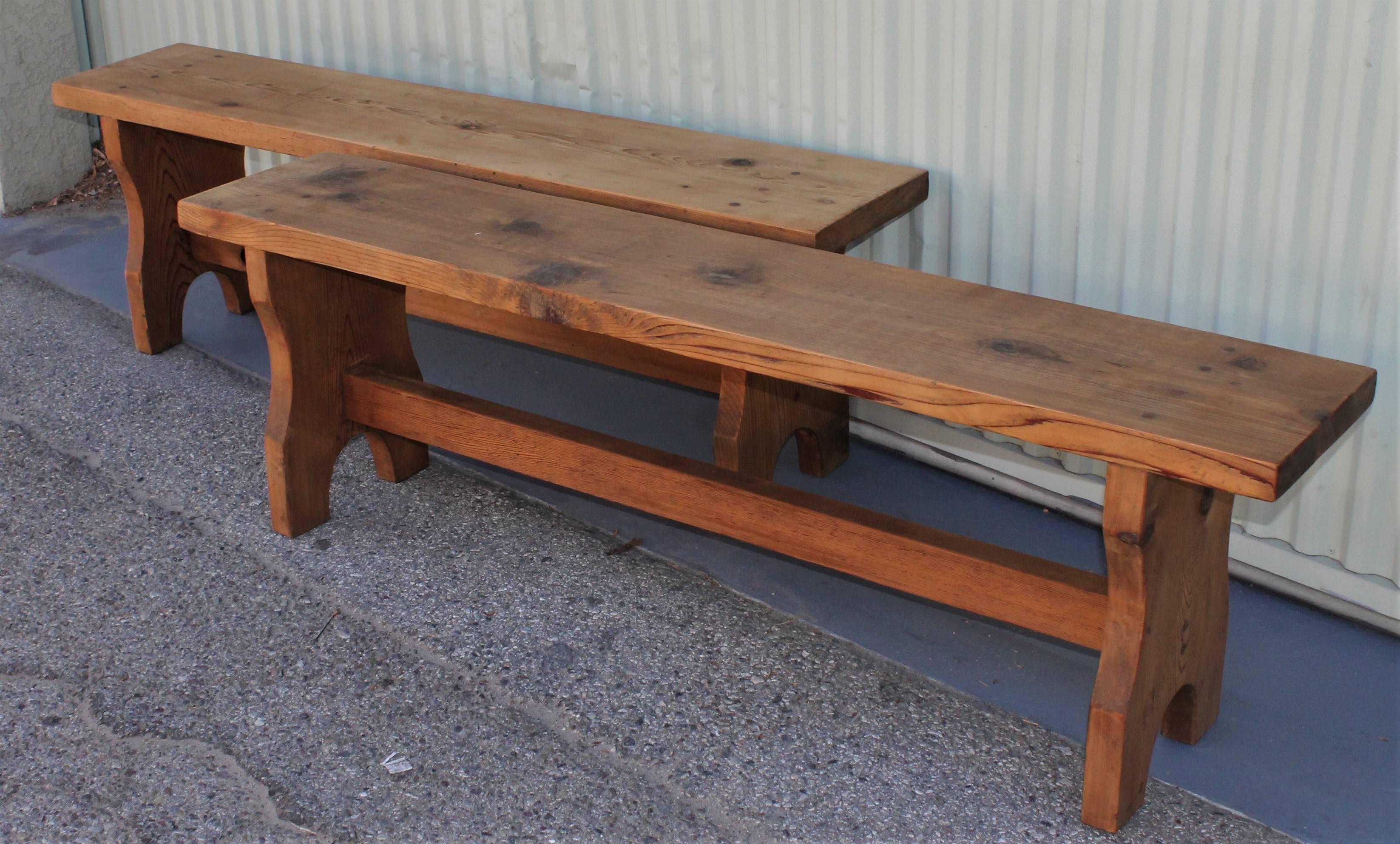 American Farm House Amish Made Benches, Pair