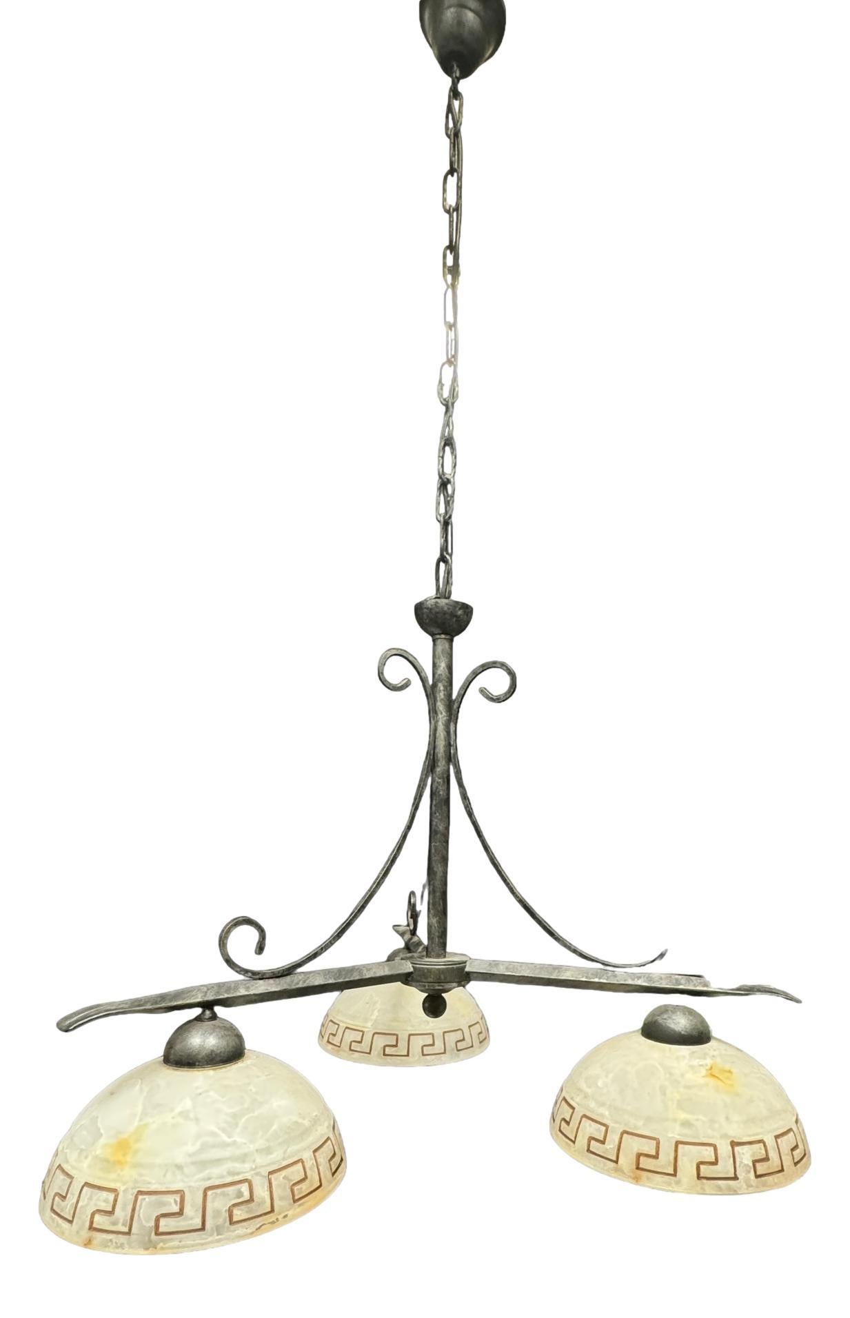 Farm House Spanish Colonial Style Chandelier with Murano Shades Kogl Germany