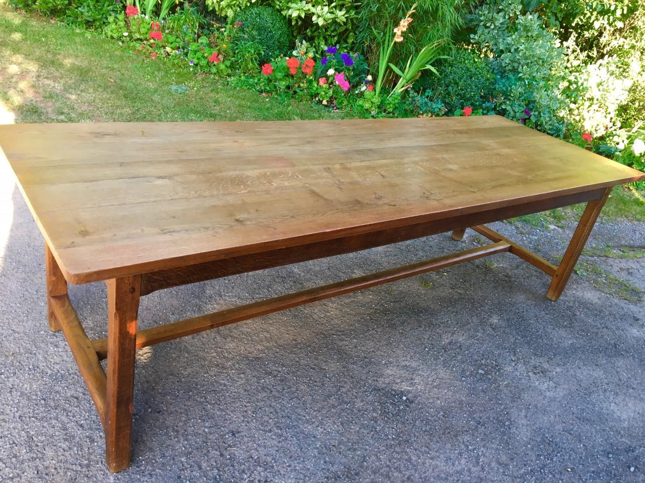 Farmhouse Table, French.  Oak, 102 ins Long In Good Condition In Honiton, Devon