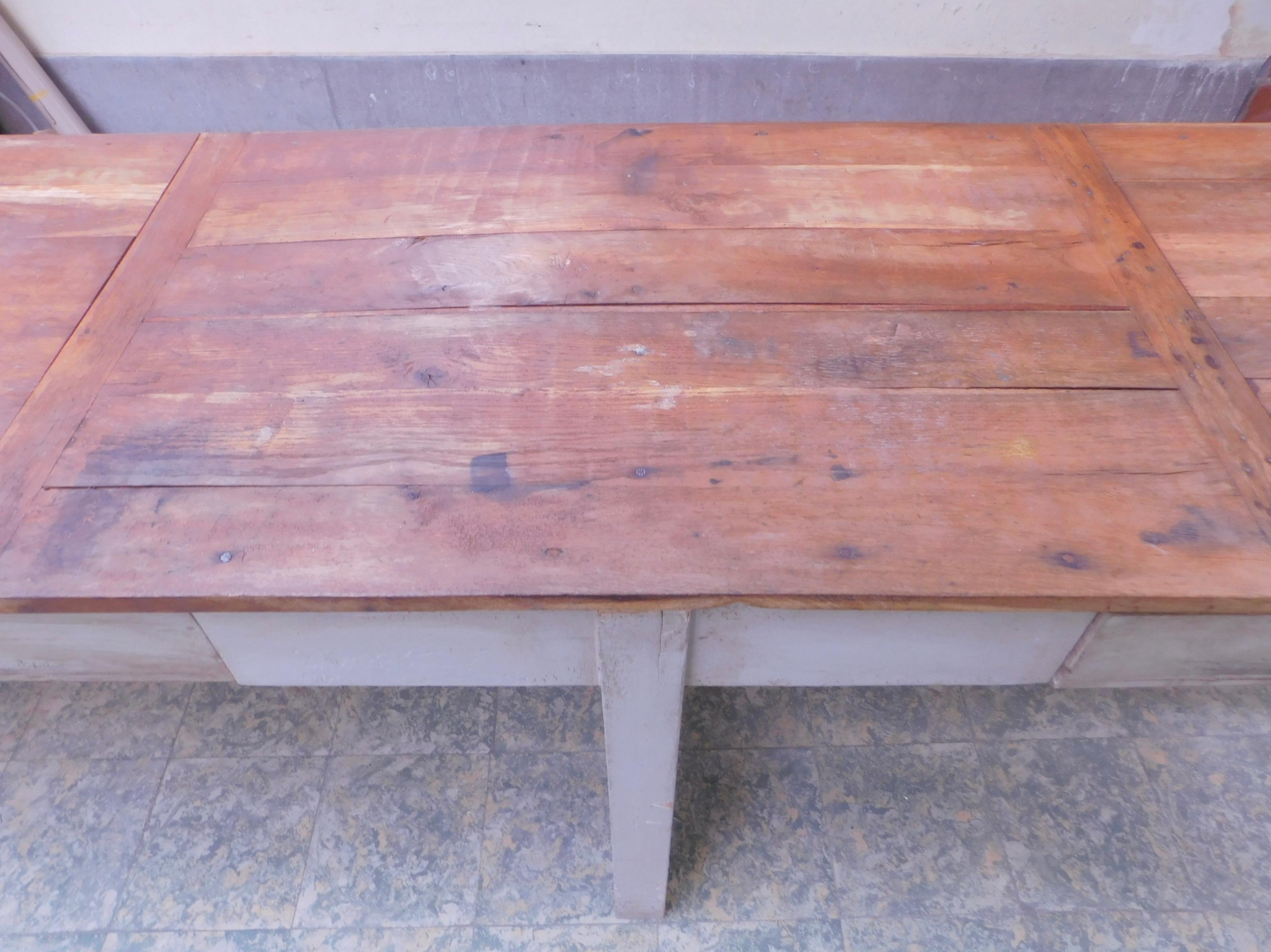 Farm House Table with Two-Drawers For Sale 5