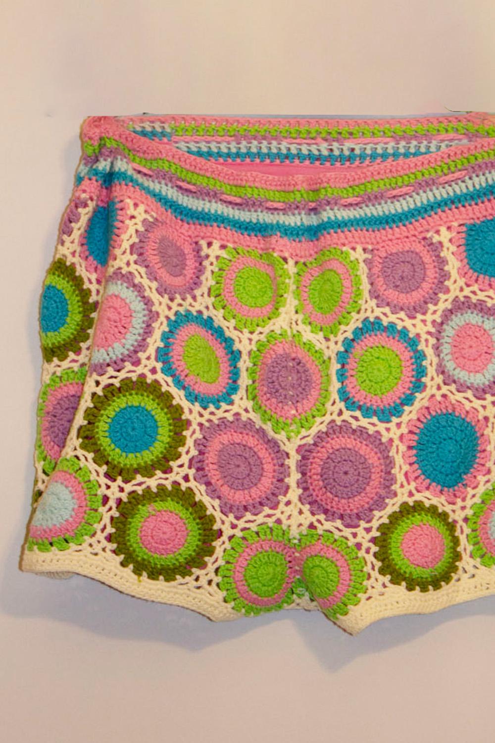 Women's or Men's Farm Rio Colourful Crochet Shorts For Sale
