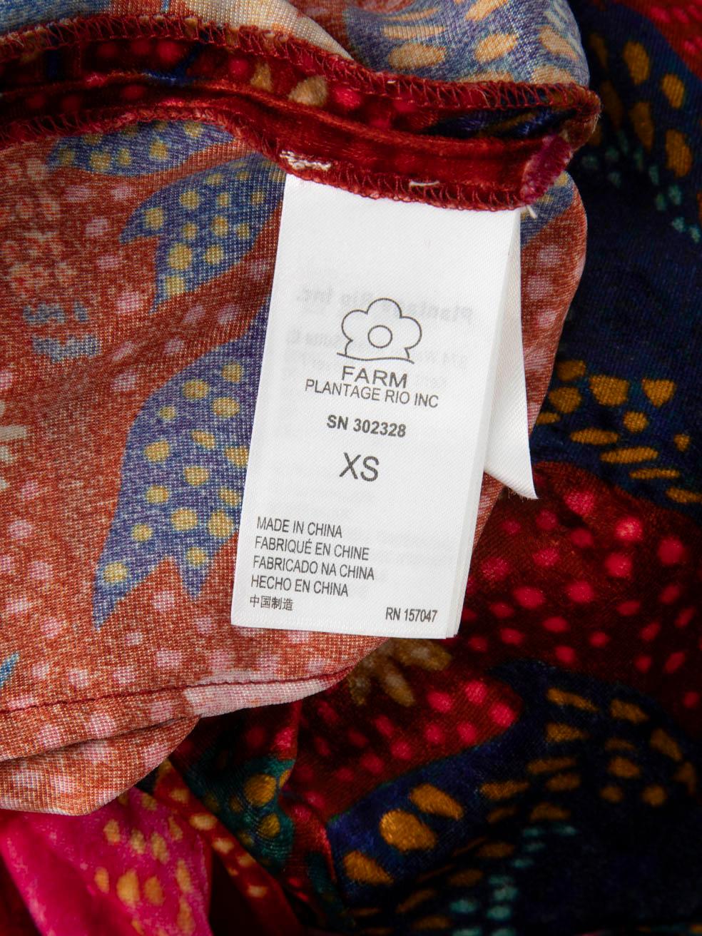 De las mujeres FARM Rio Mono de terciopelo con estampado floral Talla XS en venta