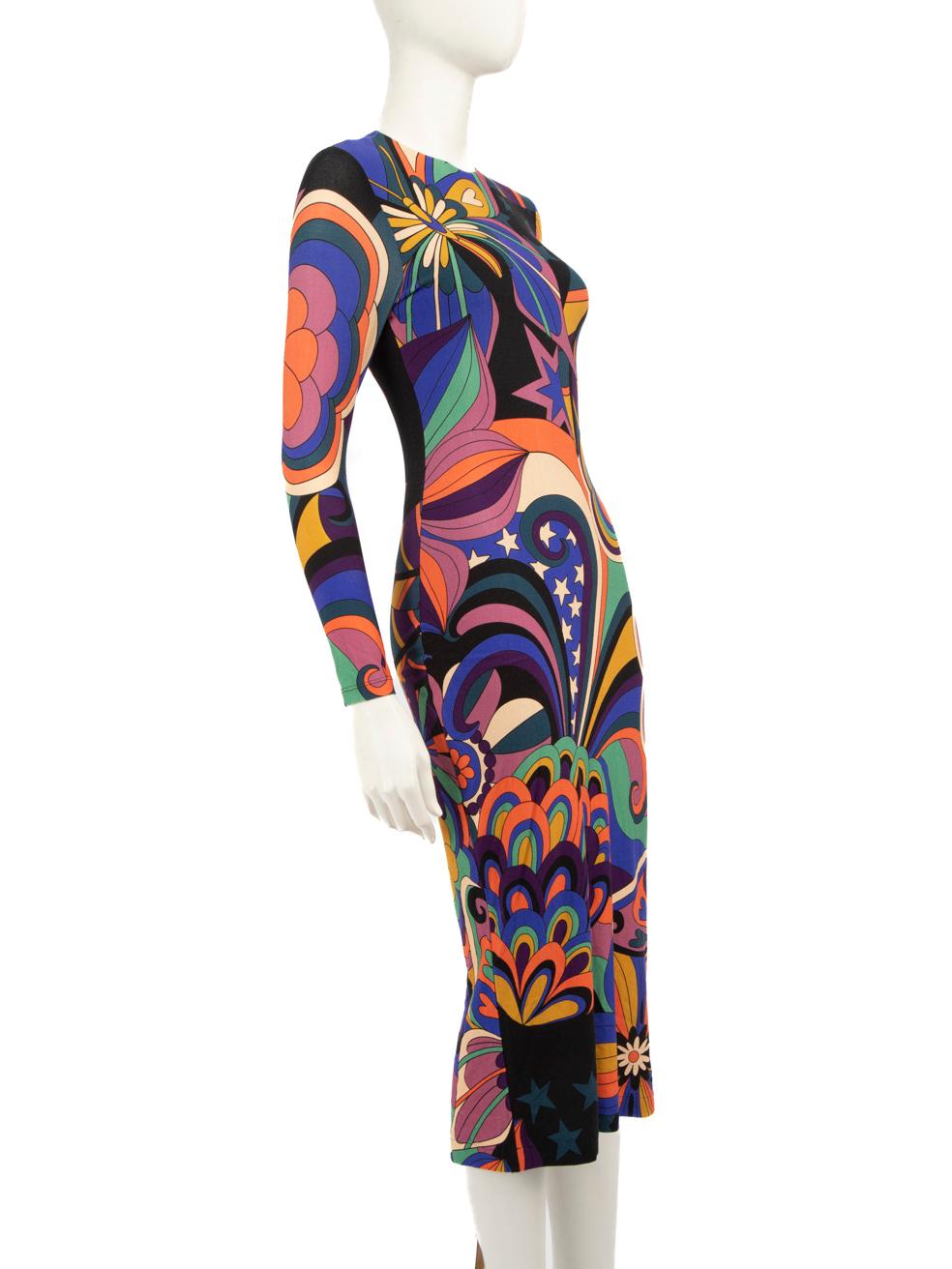 CONDITION is Never worn, with tags. No visible wear to the dress is evident on this new FARM Rio designer resale item.
 Details
 Multicolour
 Viscose
 Body con dress
 Midi
 Stretchy
 Long sleeves
 Figure hugging
 Floral pattern
 Round neck
 Back zip