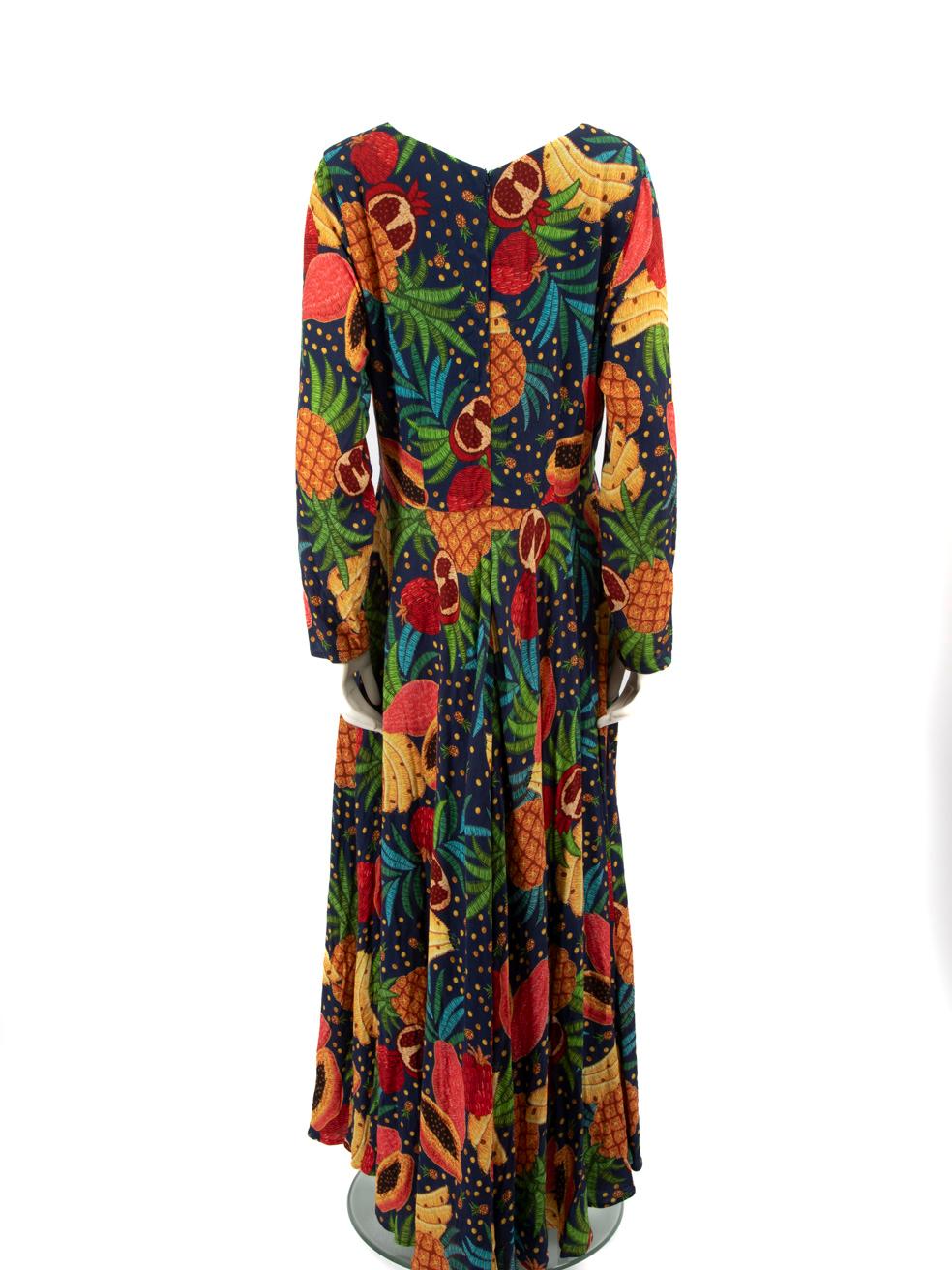 FARM Rio Obst gemustertes Maxikleid Größe XL (Schwarz) im Angebot