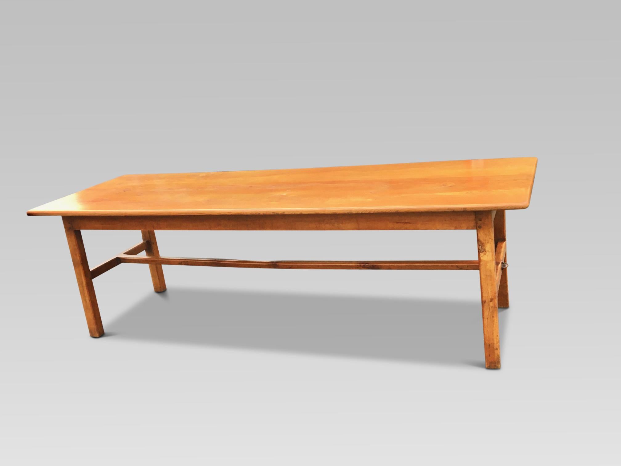 Hand-Crafted Farm Table in Chestnut, circa 1800