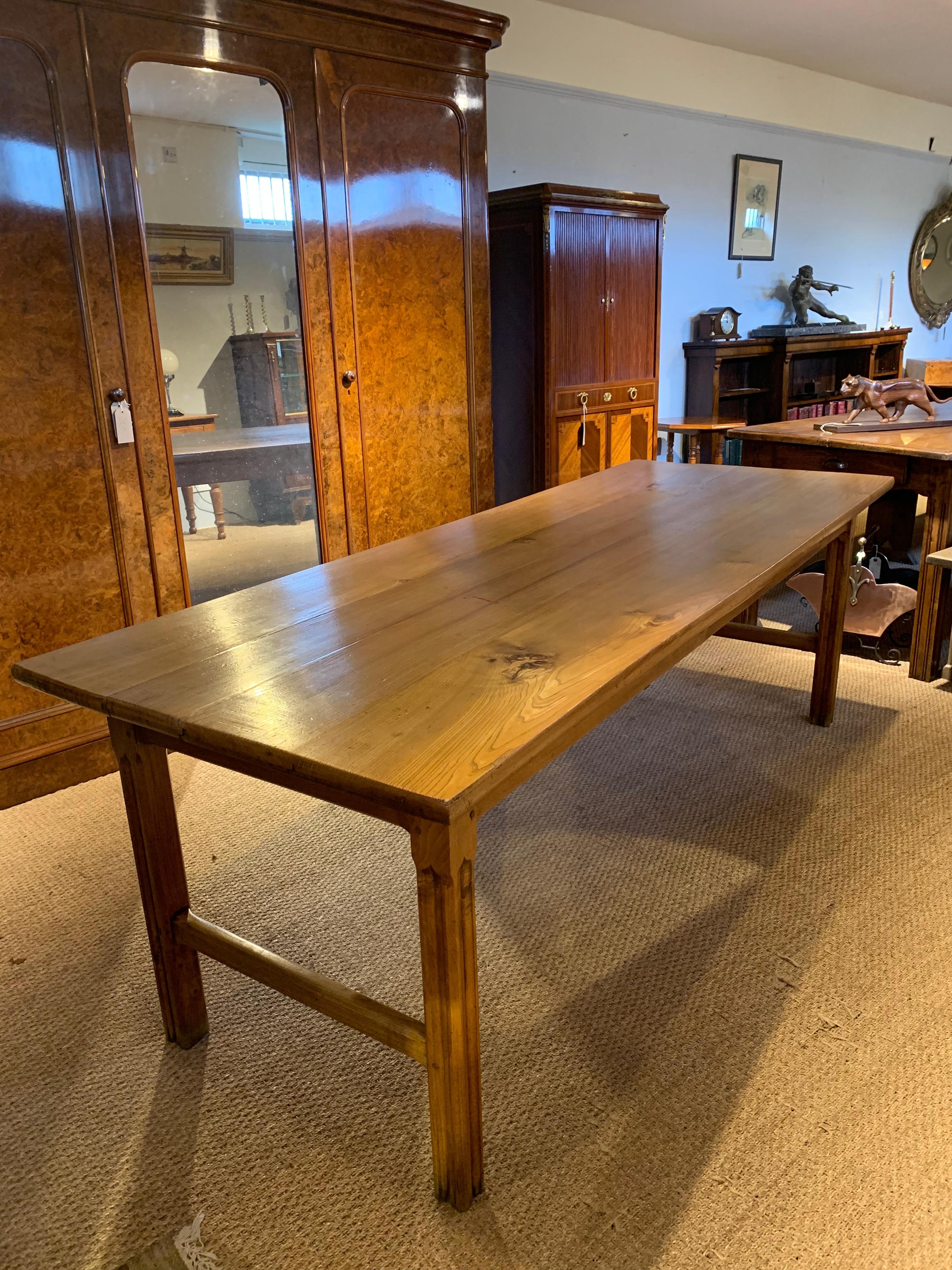 Good early 20th century elm farmhouse table
French circa 1920s, constructed from solid elm, this table has been through our workshops and been cleaned / polished a couple of small slithers in the top all the joints are firm
The top can come off