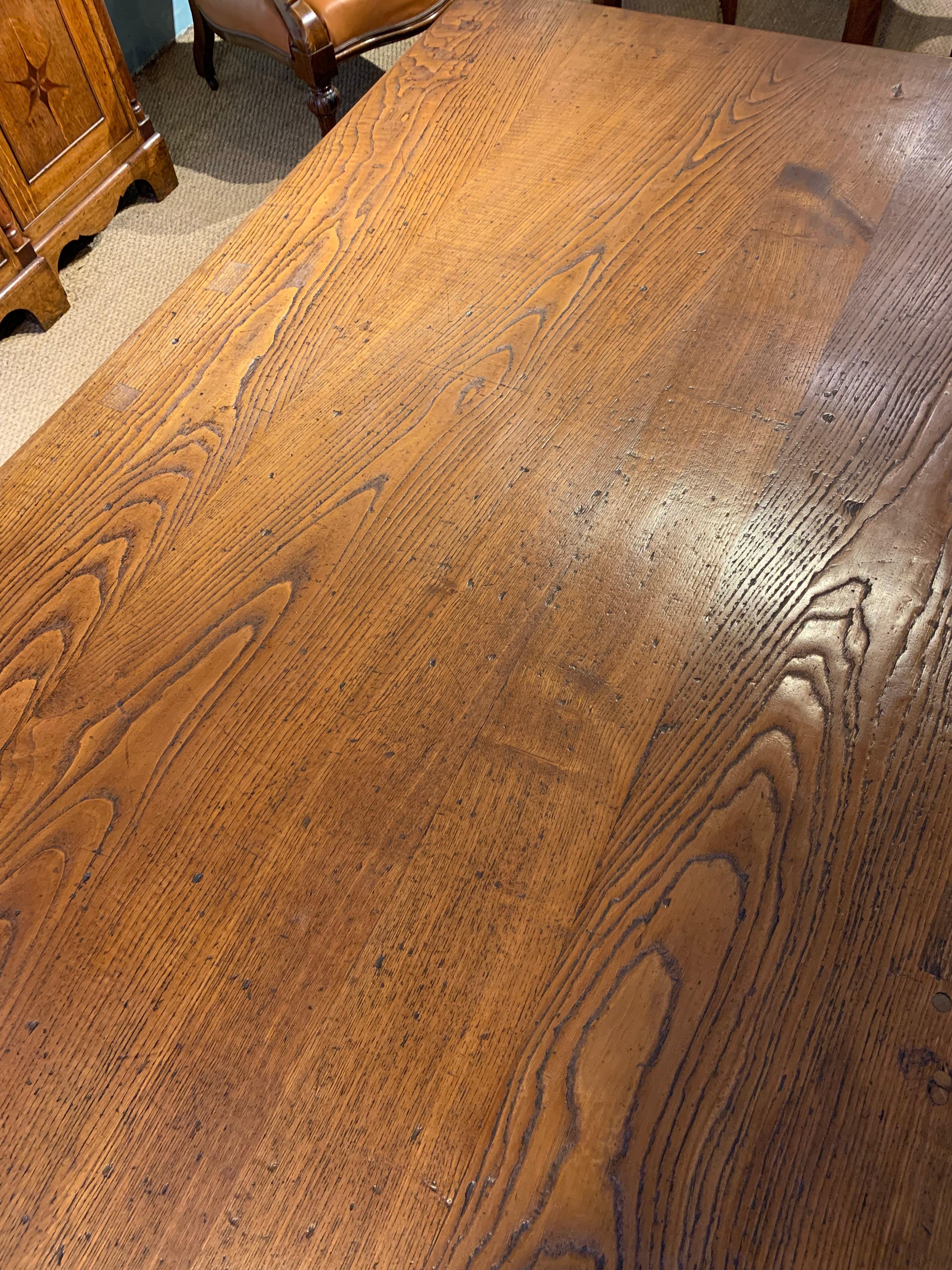 Late 19th Century Farm Table, Elm Long and Wide For Sale