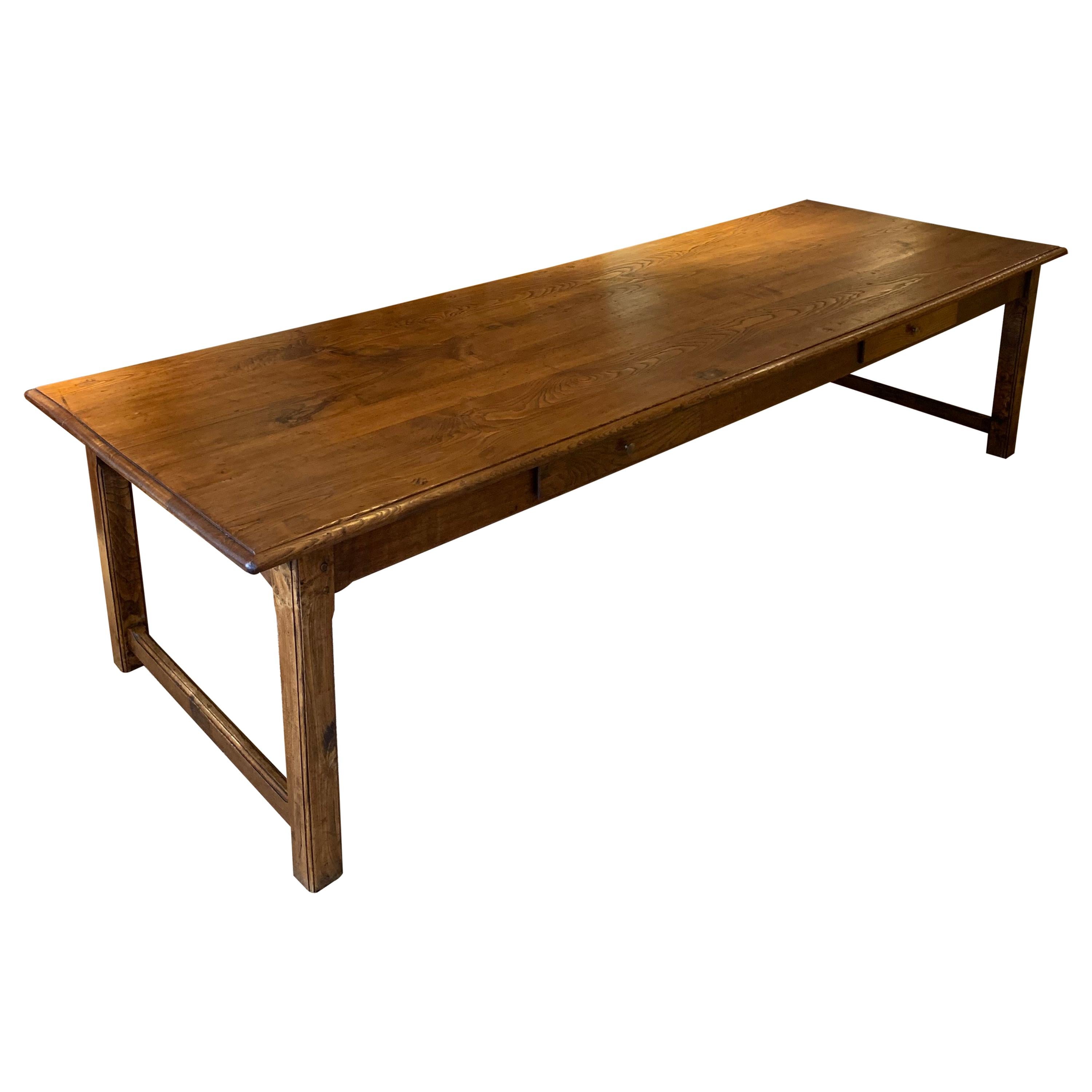 Farm Table, Elm Long and Wide For Sale