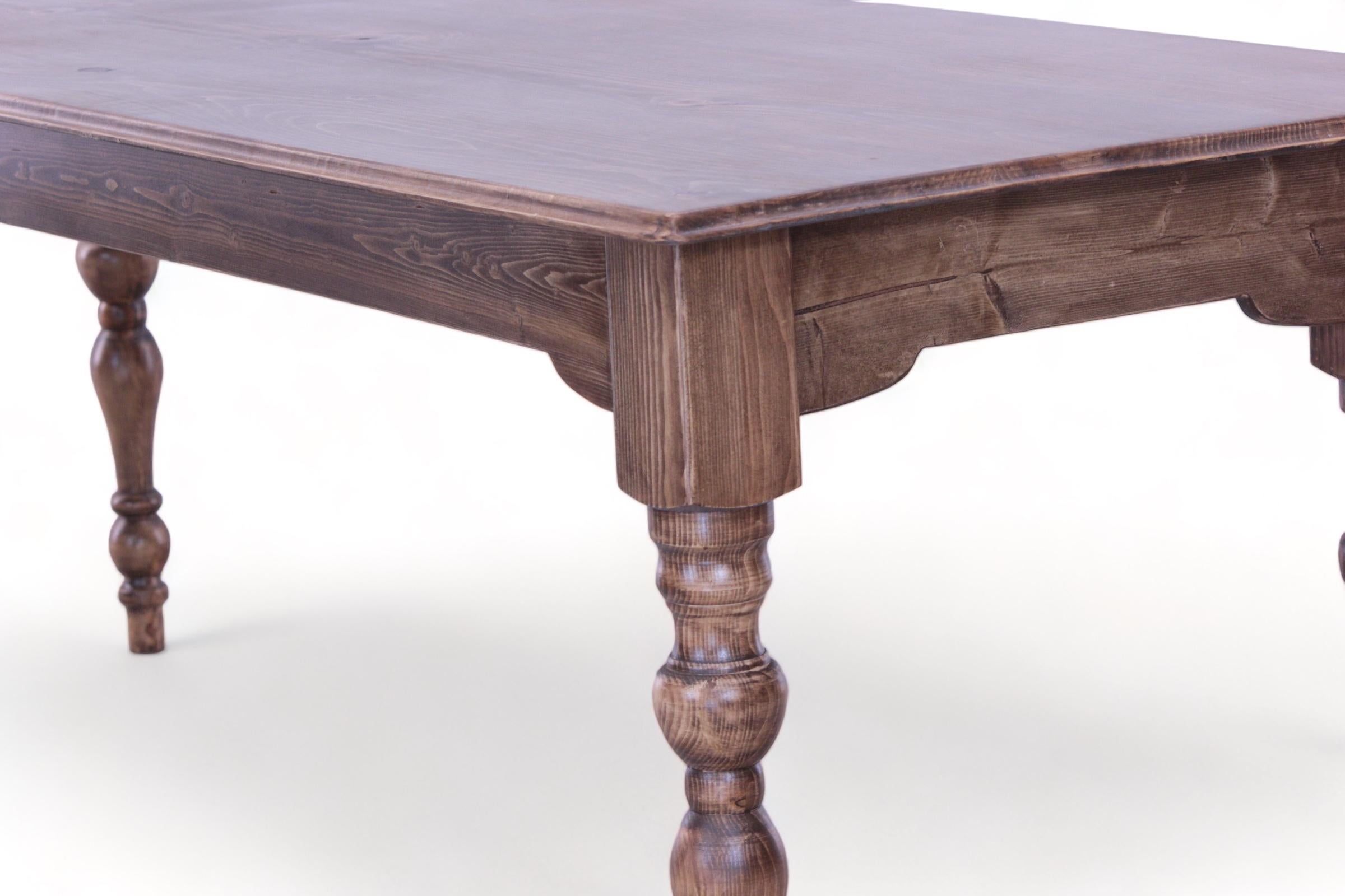 This iconic French Harvest Table was created with your family in mind it’s narrow elegant stance promotes the environmental for endless family conversations, be it a breakfast meal or healthy dinner many enchanted stories will be told at this place,