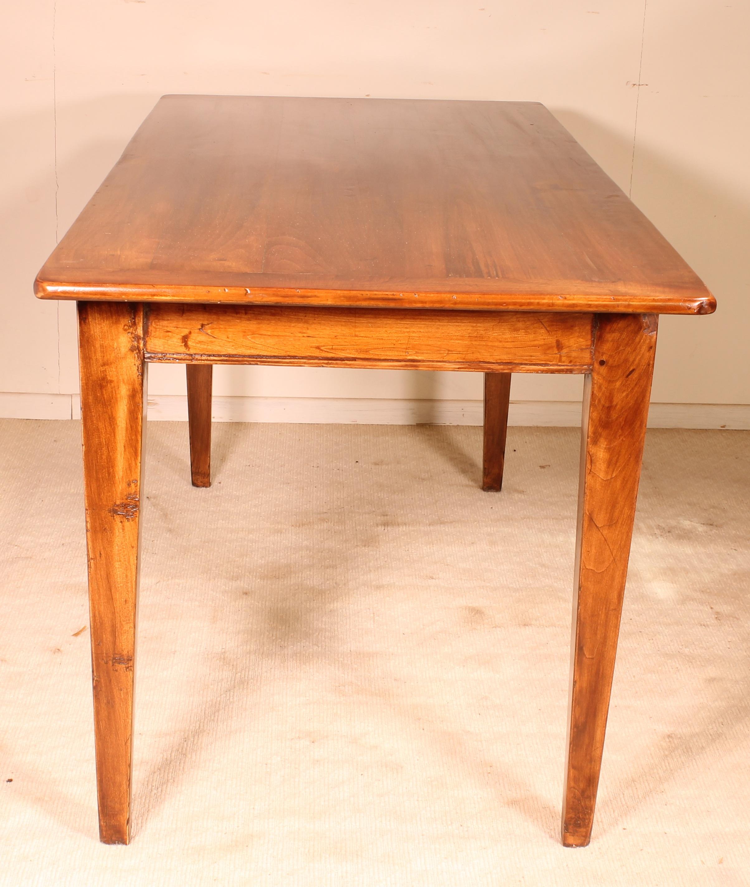 Louis Philippe Farm Table from the 19th Century from France in Wild Cherrywood