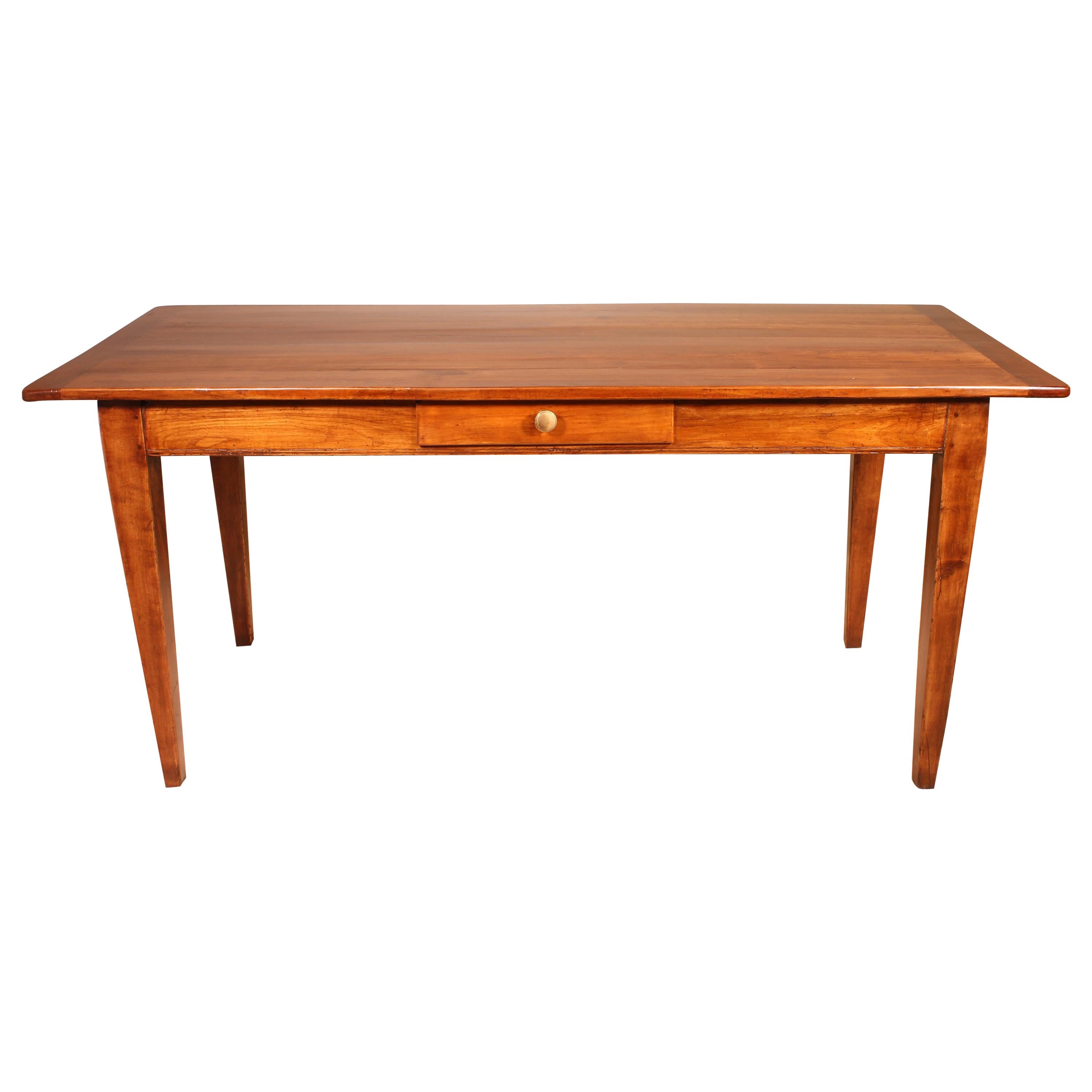 Farm Table from the 19th Century from France in Wild Cherrywood