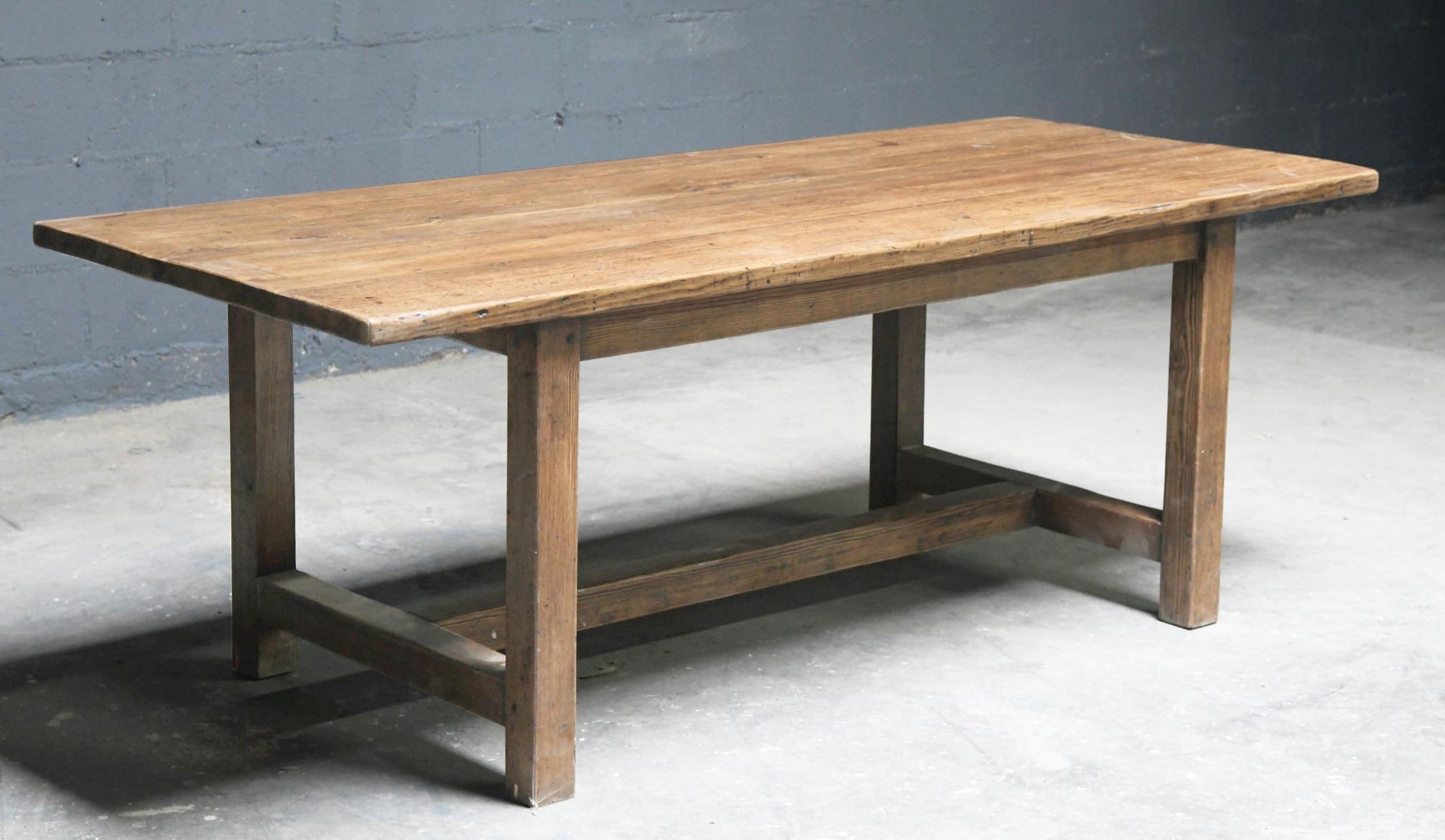Hand-Crafted Farm Table in Reclaimed Pine, Made by Petersen Antiques