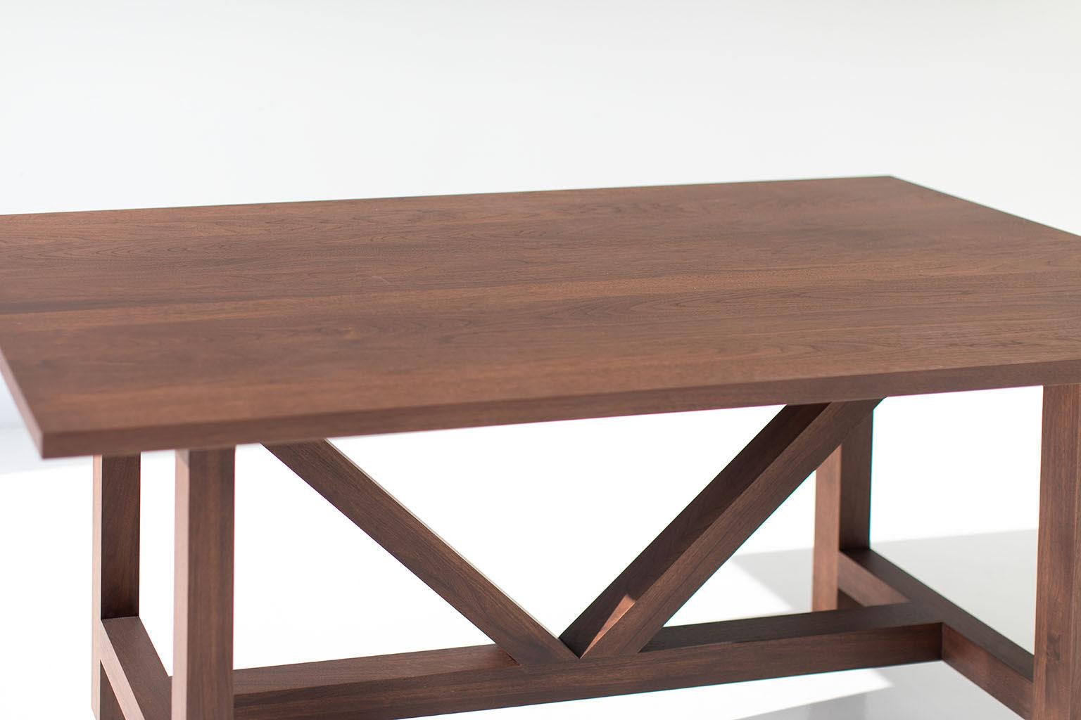 Contemporary Farm Table, Walnut For Sale