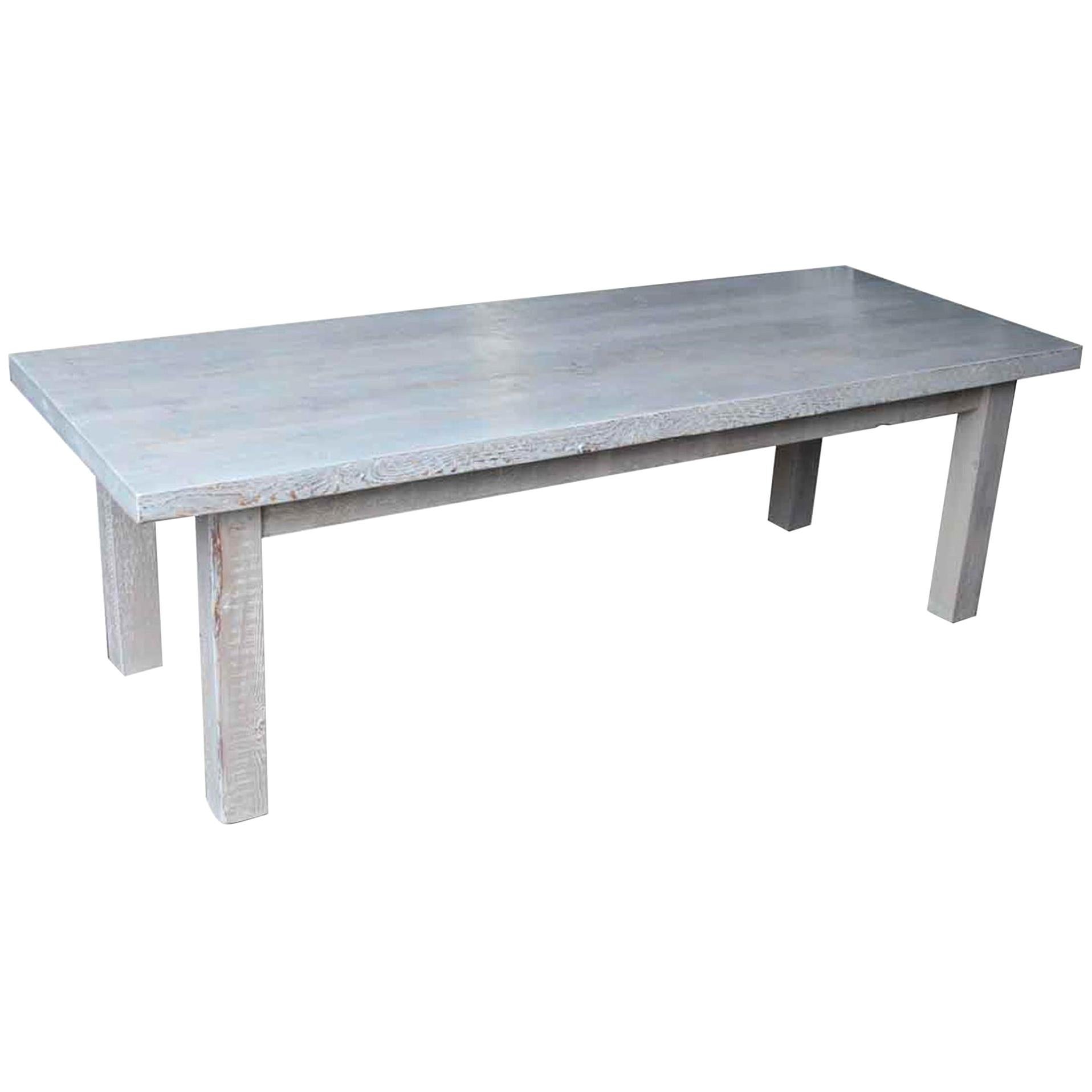 Farm Table with Driftwood Stain and Tapered Legs