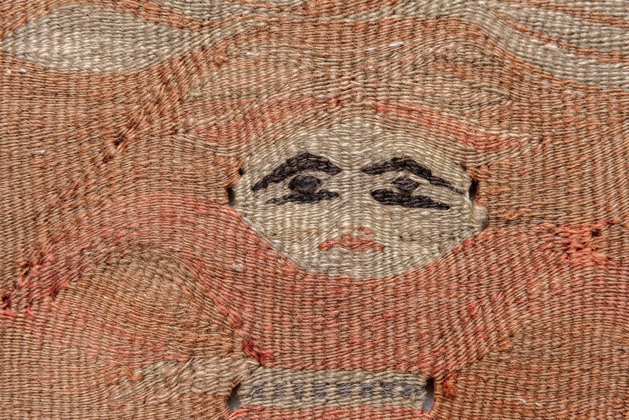 Farmer Motif Bessarabian Kilim, circa 20th Century 2