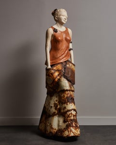 "Farmer" Sculpture in Ceramic and Metal