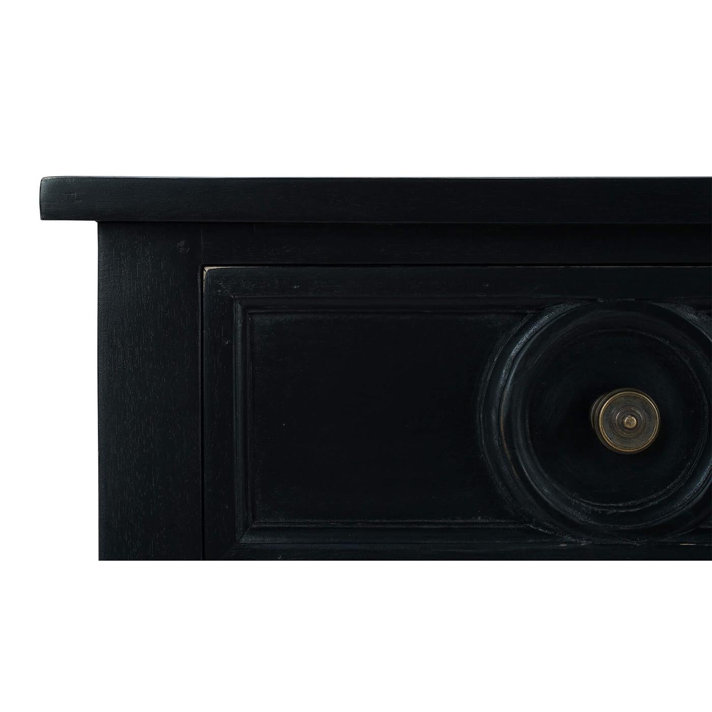 Contemporary Farmhouse Black Rustic Sideboard For Sale