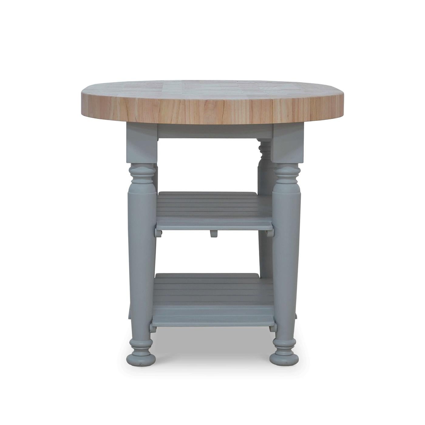 Country Farmhouse Butcher Block Kitchen Island For Sale