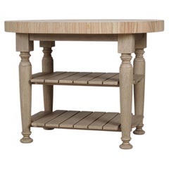 Isla de cocina Farmhouse Butcher Block - Acabado Roble Rústico