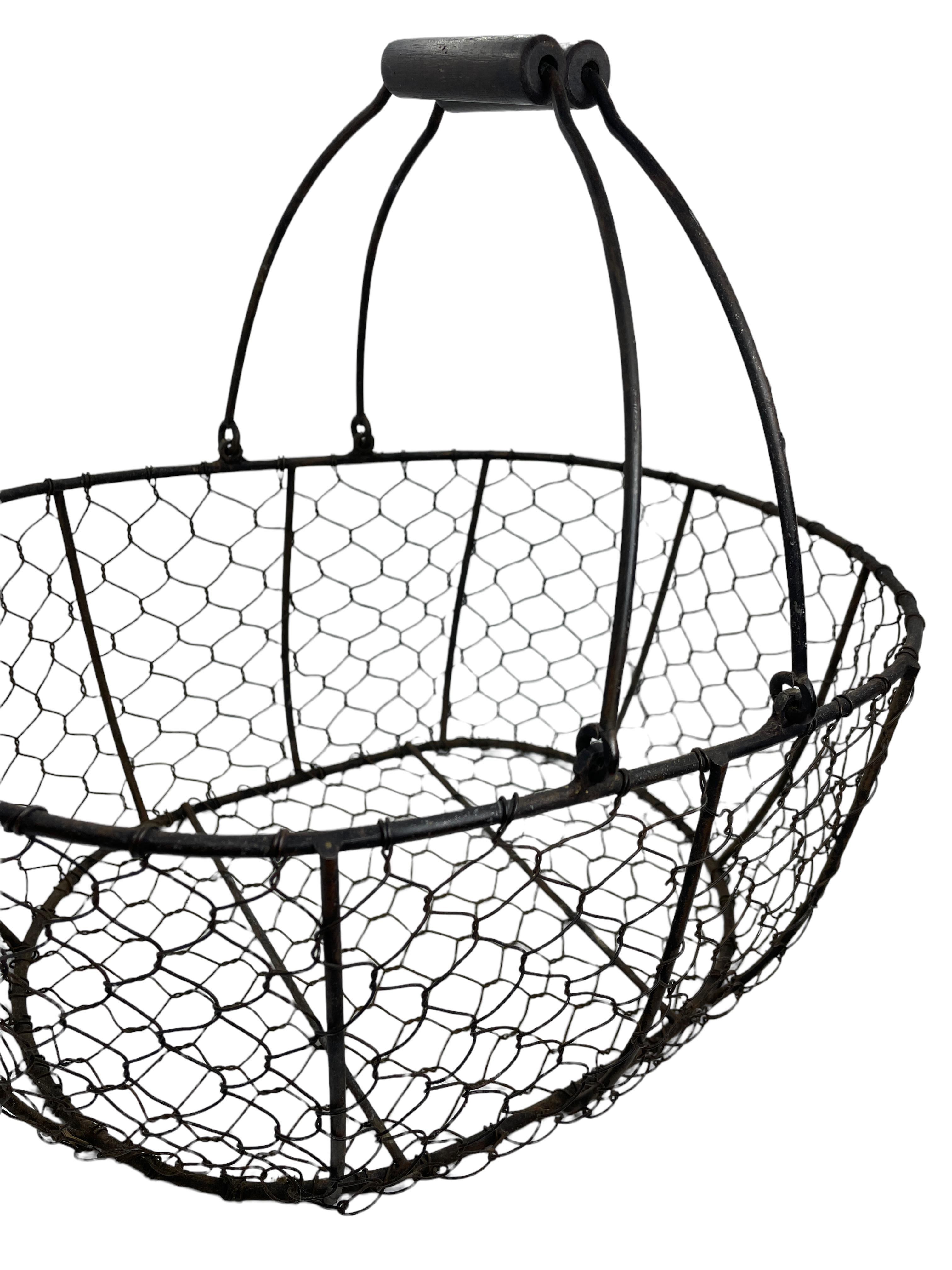 wire egg basket vintage