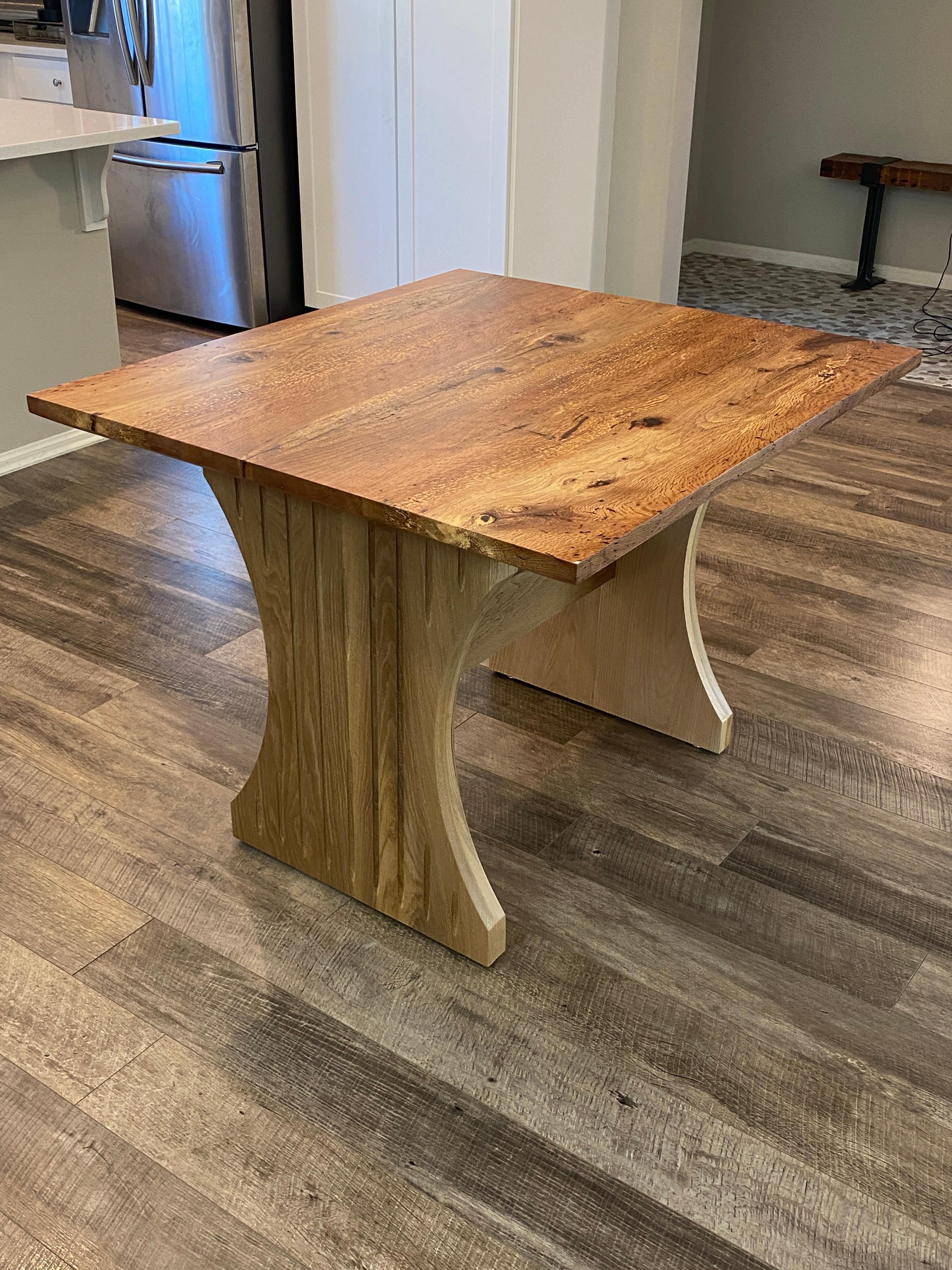 Joinery Farmhouse Coastal Live Oak Dining Table in the Style of American Craftsman For Sale