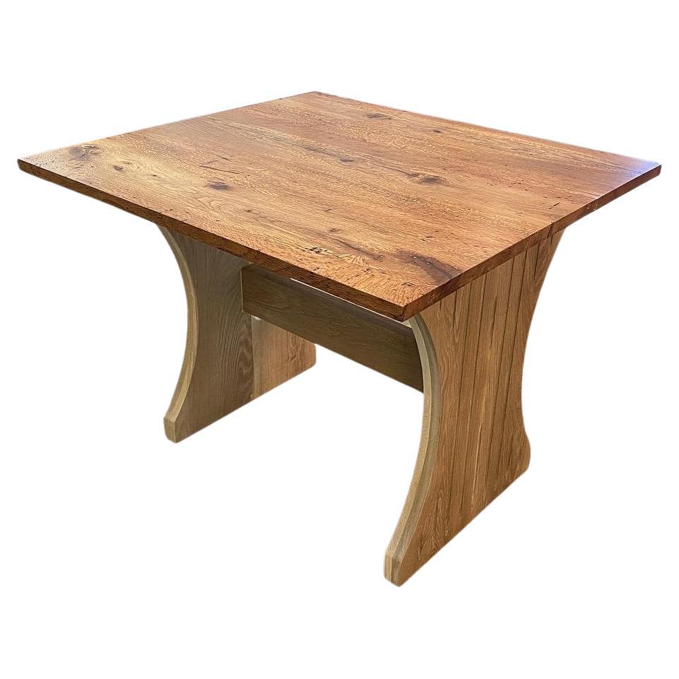 Farmhouse Coastal Live Oak Dining Table in the Style of American Craftsman For Sale
