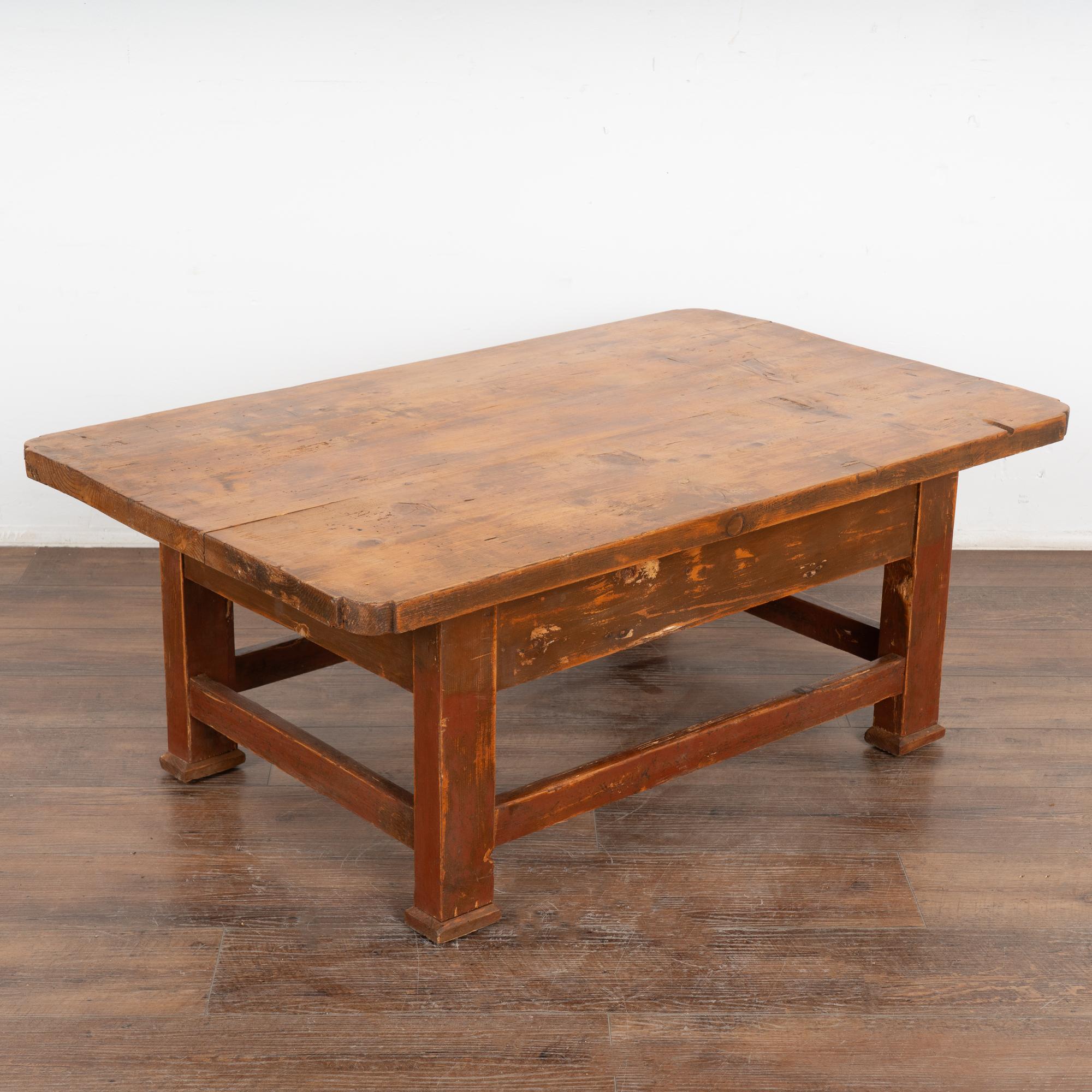 Farmhouse Coffee Table With Drawer, Hungary circa 1890 For Sale 1