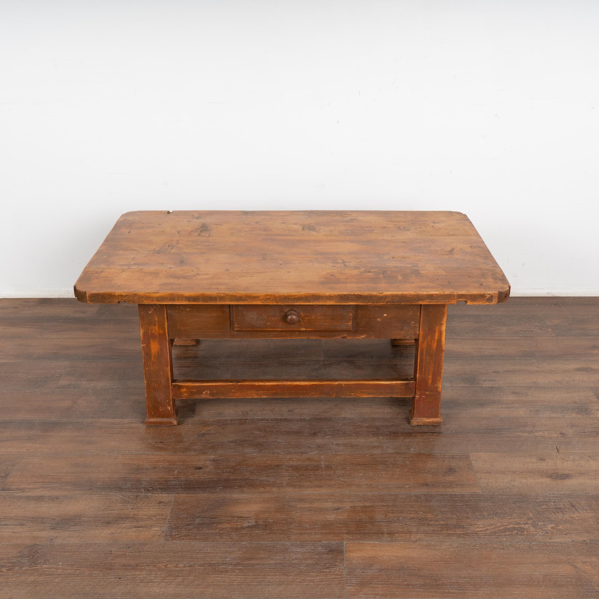 Country Farmhouse Coffee Table With Drawer, Hungary circa 1890 For Sale