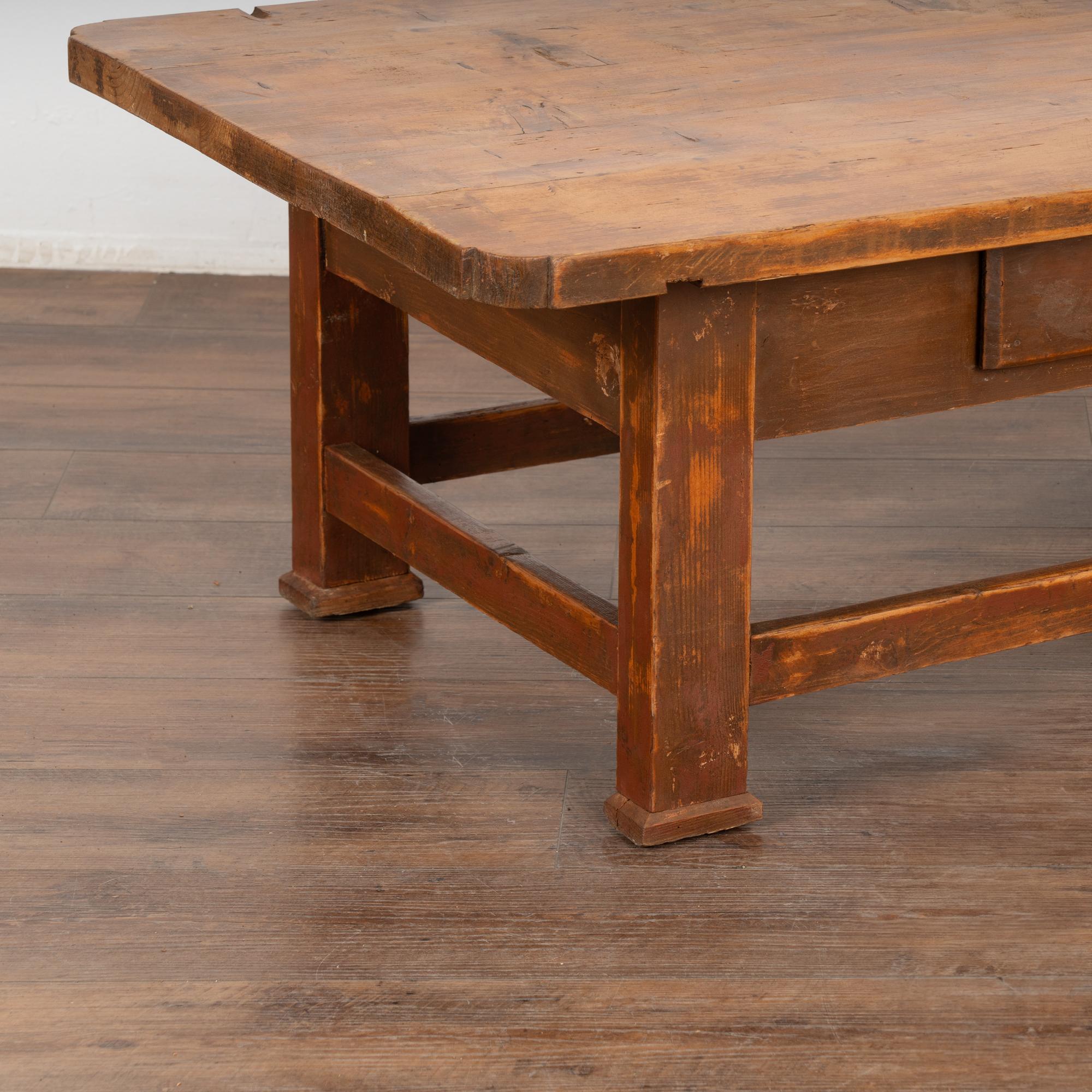 19th Century Farmhouse Coffee Table With Drawer, Hungary circa 1890 For Sale