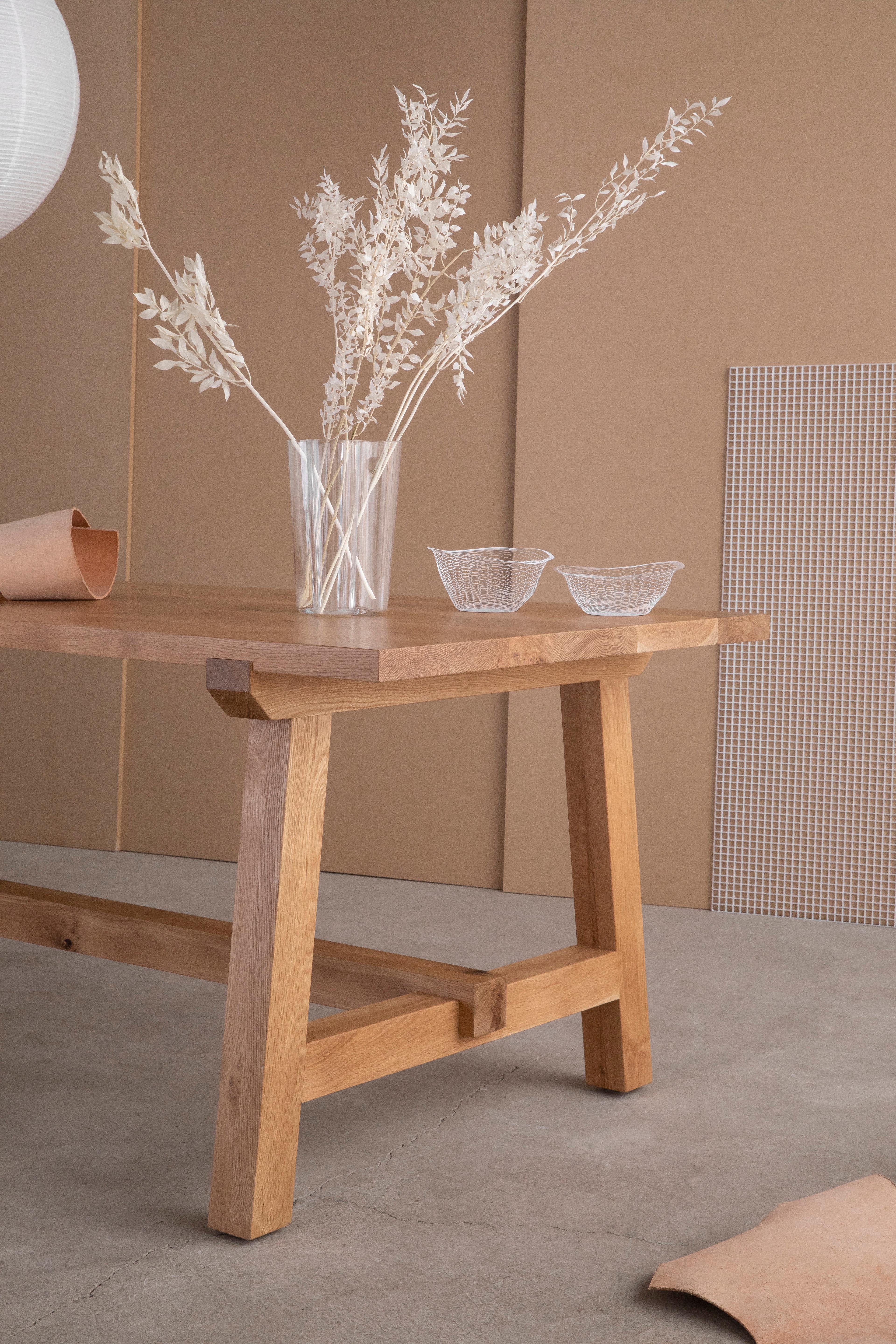 American Craftsman 10' Customizable Farmhouse Contemporary Solid Oak 