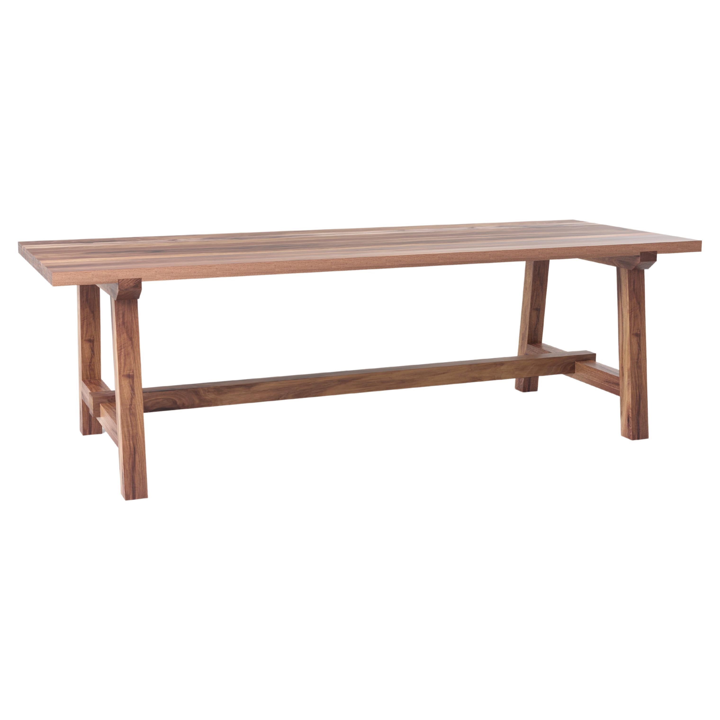 10' Customizable Farmhouse Contemporary Solid Walnut "Winston" Dining Table For Sale