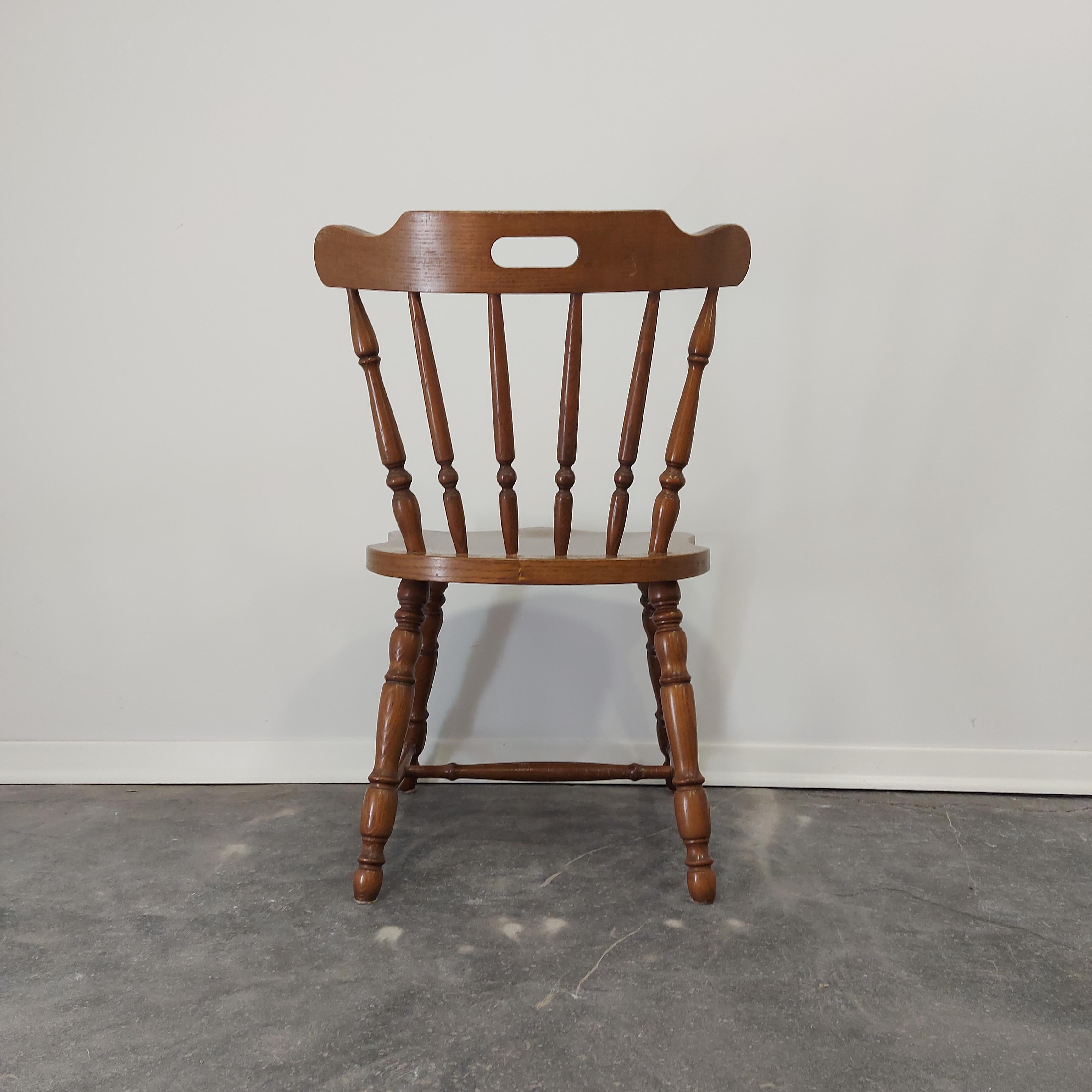 Hardwood Farmhouse Dining Chairs 1970s For Sale
