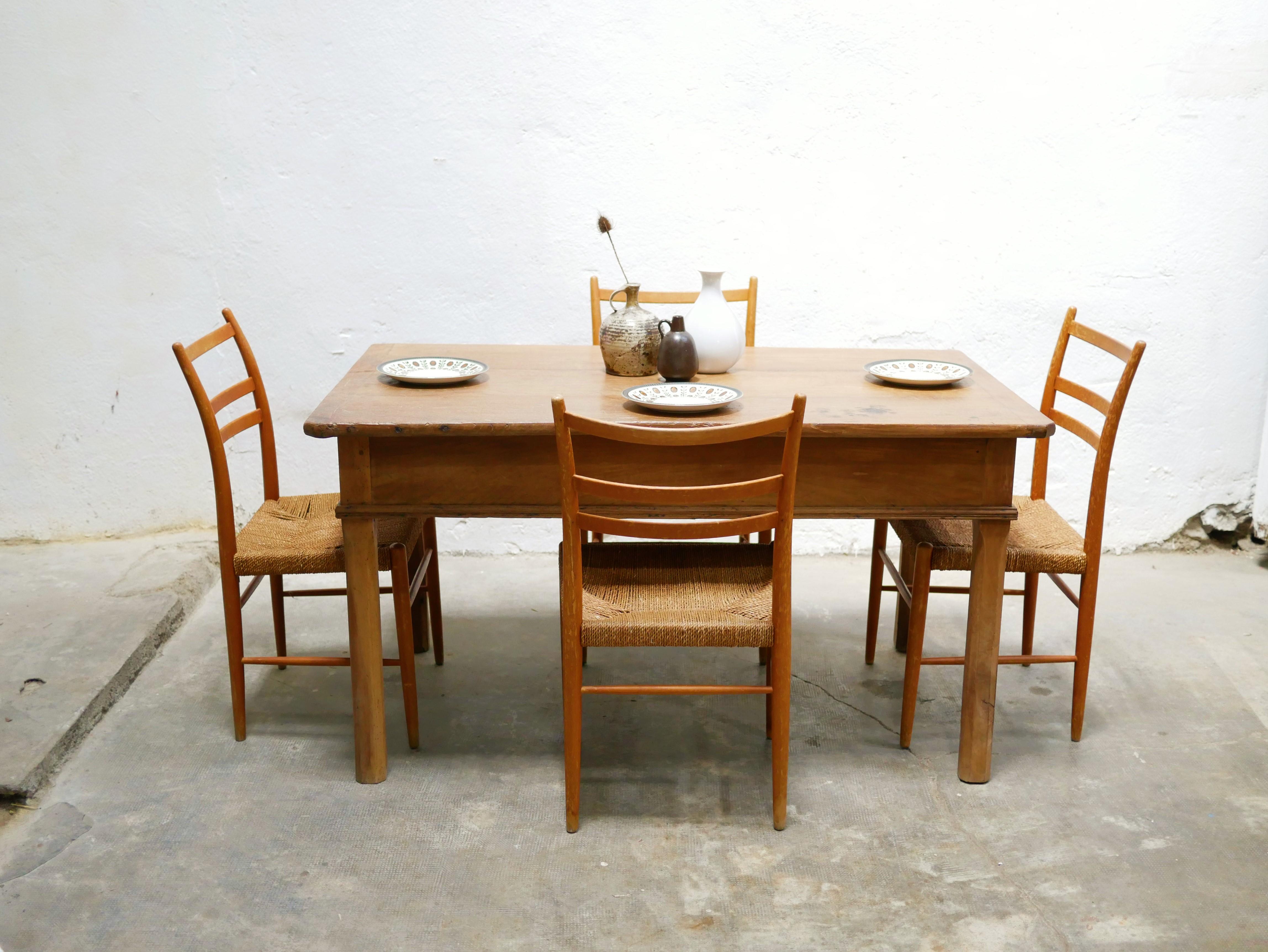 Farmhouse Dining Table, Vintage Wooden Desk For Sale 4