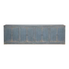 Farmhouse Eight-Door Sideboard, 122" - Distressed Blue-Grey