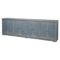 Farmhouse Eight-Door Sideboard, 122" - Distressed Blue-Grey