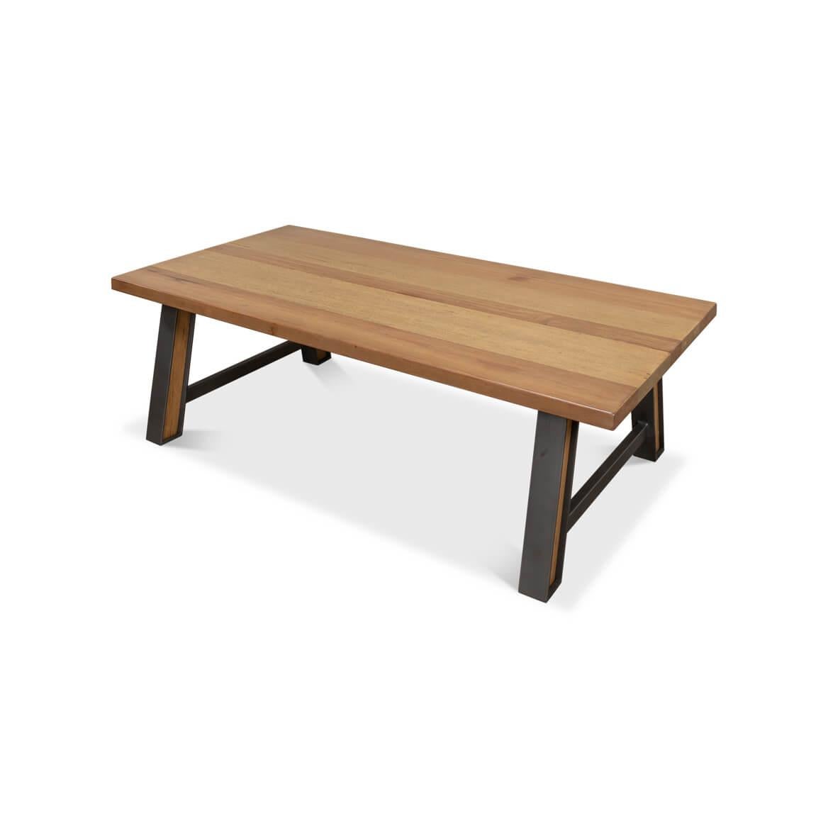 Farmhouse Industrial Coffee Table In New Condition For Sale In Westwood, NJ