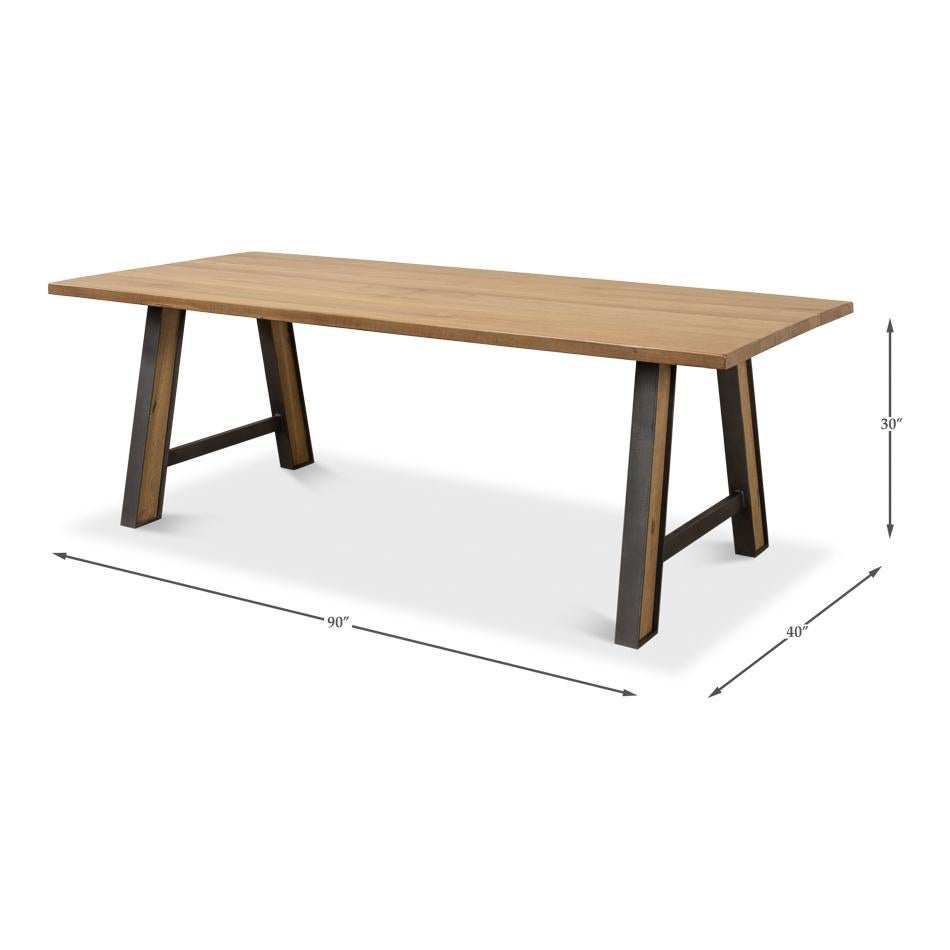 Farmhouse Industrial Dining Table For Sale 5