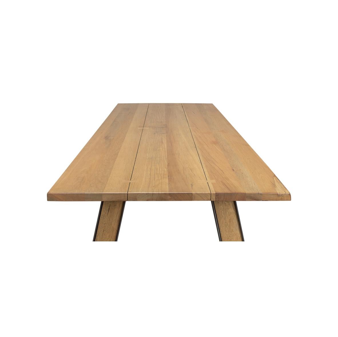 Farmhouse Industrial Dining Table For Sale 1